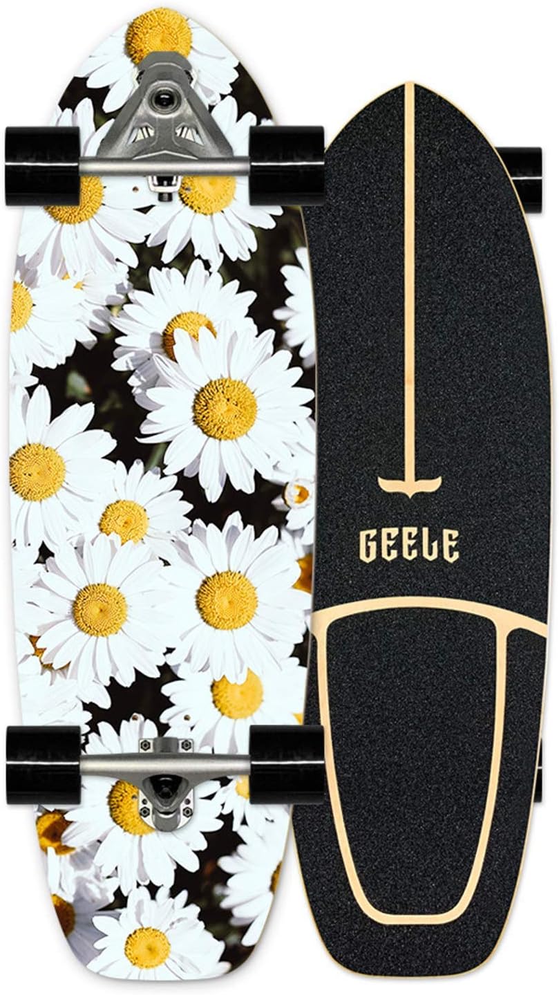 Skateboard Carving Surfskate Pumpping Pro (More Flexible Spring Structure Bridge) 78×24cm Maple Complete Board ABEC-11 Bearings for Kids Teens Adults(More Suitable Skilled pro Players) (B)