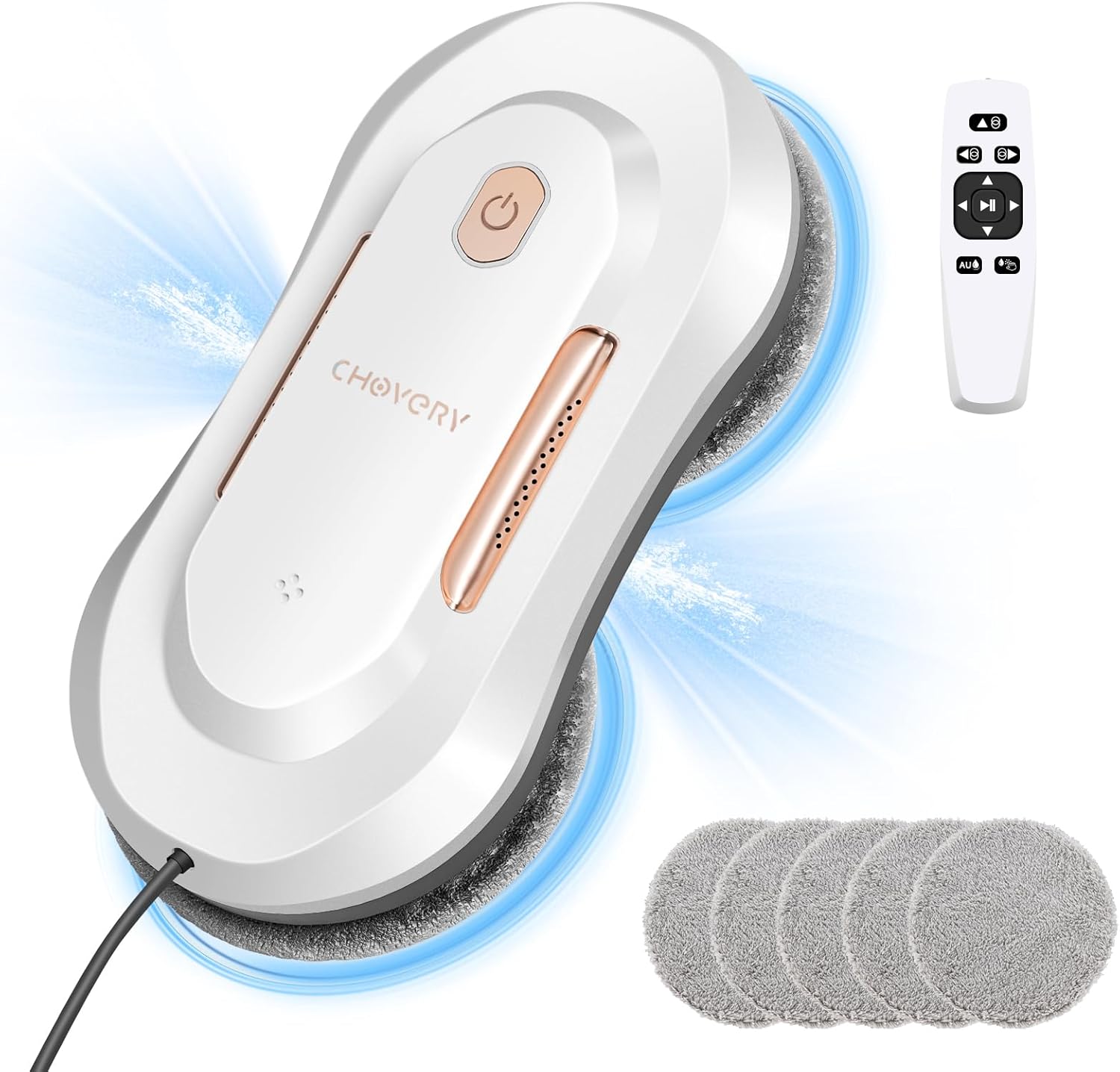 CHOVERY CL3 Window Cleaner Robot with Dual Water Spray Automatic Window Cleaning Washer Robot with Remote Control 3000Pa Suction Glass Cleaning Cleaner for Vertical Surface/Glass/Door