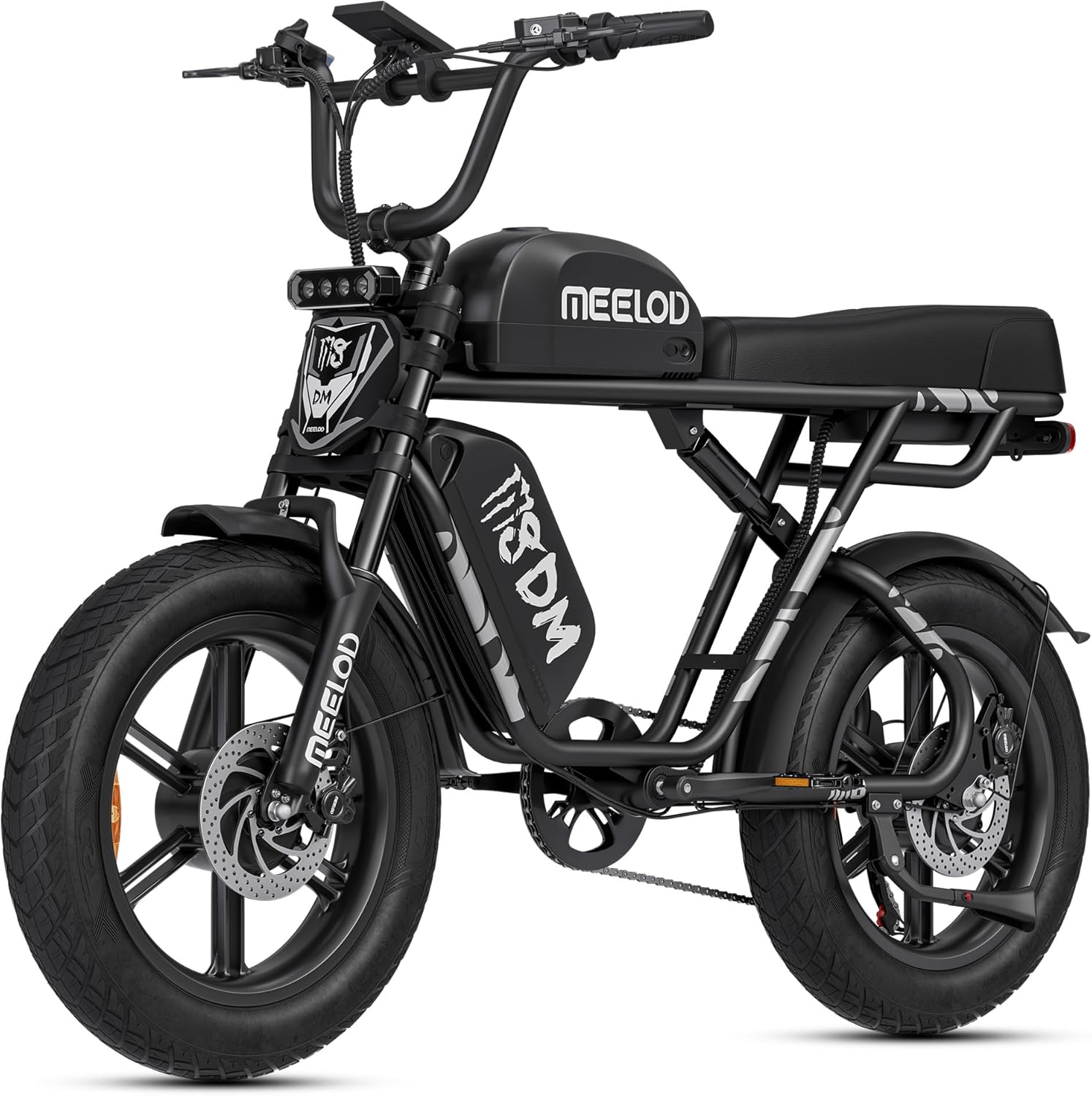 2400W Peak 32AH Electric Bike Dual Motor, 56KM/H EBike for Adult Teen 100-200KM, 20'x4.0'' Fat Tire Dual Motor Electric Dirt Bike Multiple Suspension & Hydraulic Brake Commuter Off-Road E-Bike