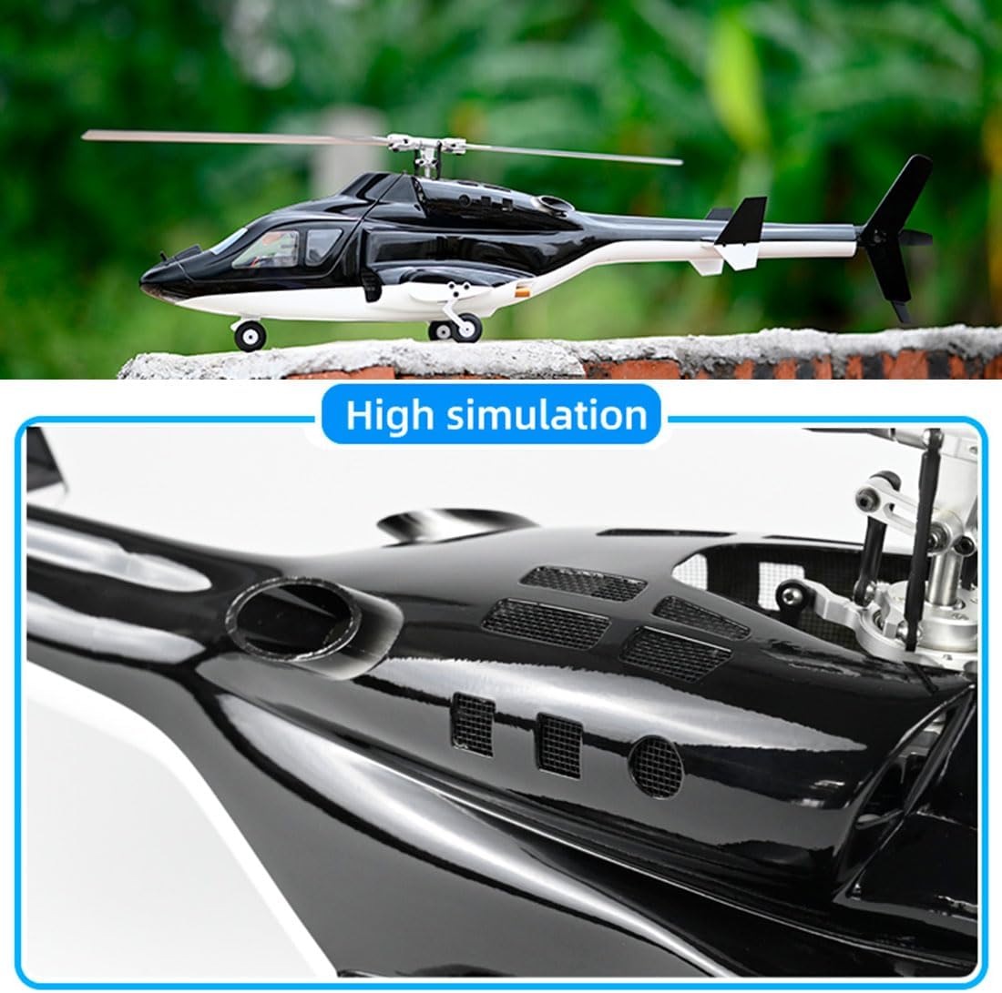 FunXylophy RC Helicopter for Adults, FLYWING FW450L Air-Wolf 450 -Class 2.4G RC Military Helicopter, with GPS Positioning, Brushless Motor, Four Flight Modes Aircraft for Beginners