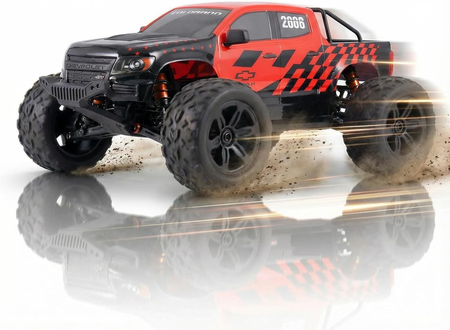 EAZYRC FMS FMT10 Chevrolet Colorado 1/10 RC Truck – Officially Licensed, 4WD Brushless Off-Road Monster Truck, FMT10 Chassis, 50MPH High-Speed All-Terrain RC Car, 4074 2000KV Motor, 120A ESC