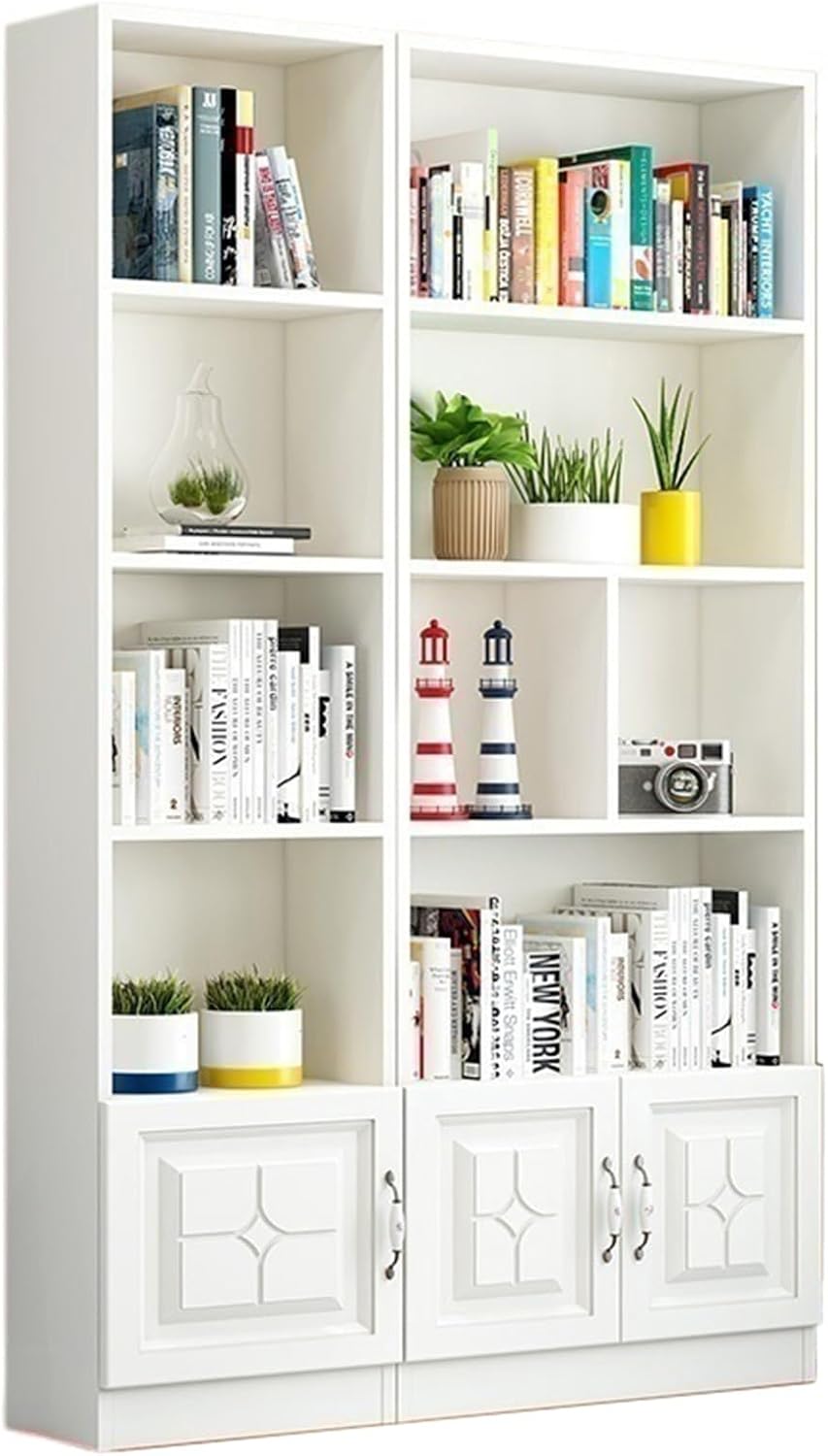 KIRANDY Solid Wood Space-Saving Bookcase, Modern Minimalist Living Room Storage Shelf for Students (Color : BC 100x24x180cm+Door)