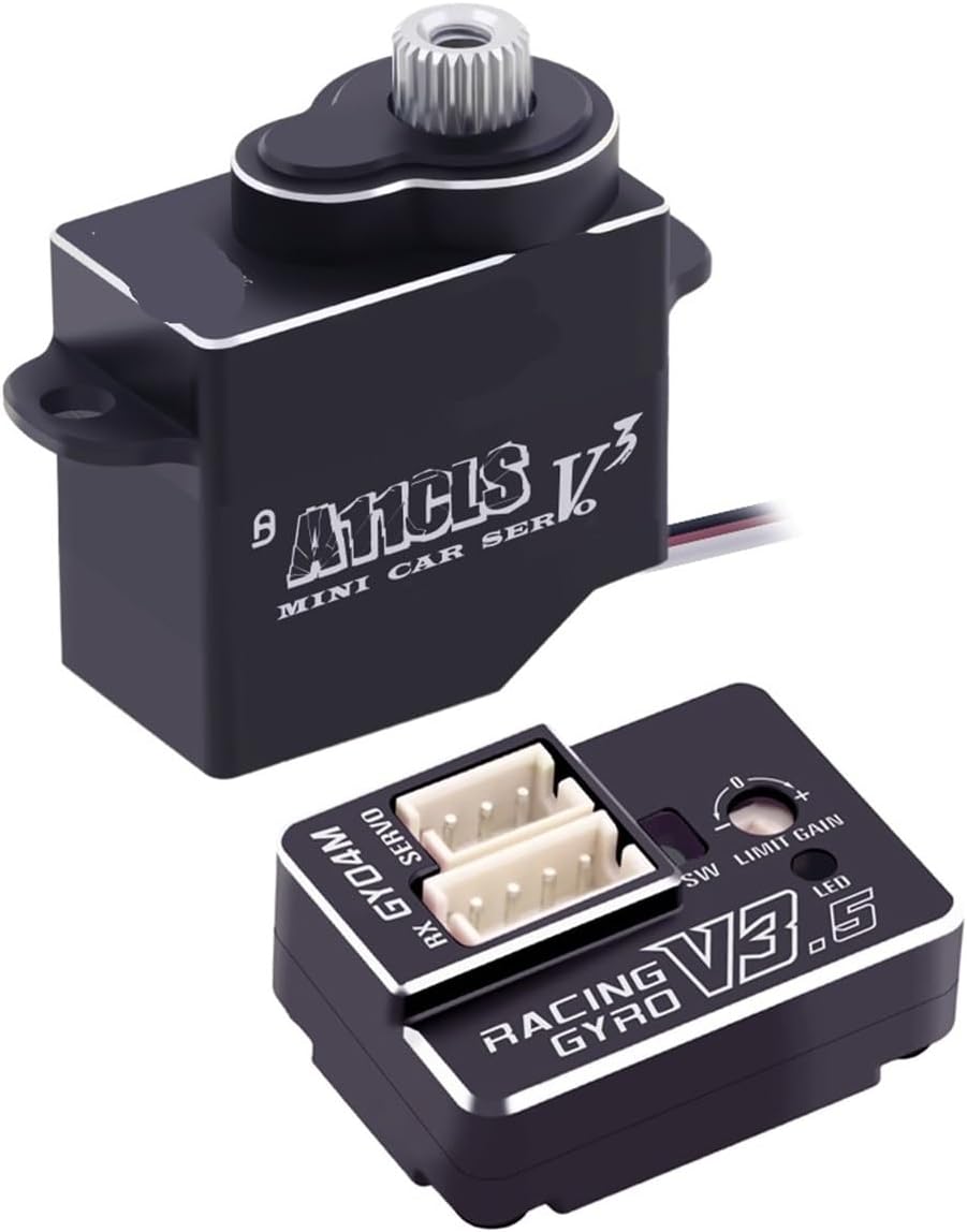 Digital Servo A11CLS V3 Super High Speed ​​1.4KG Coreless Programmable Motor Servo Suitable for 1/28 1/27 1/24 1/18(JST with Gyro)