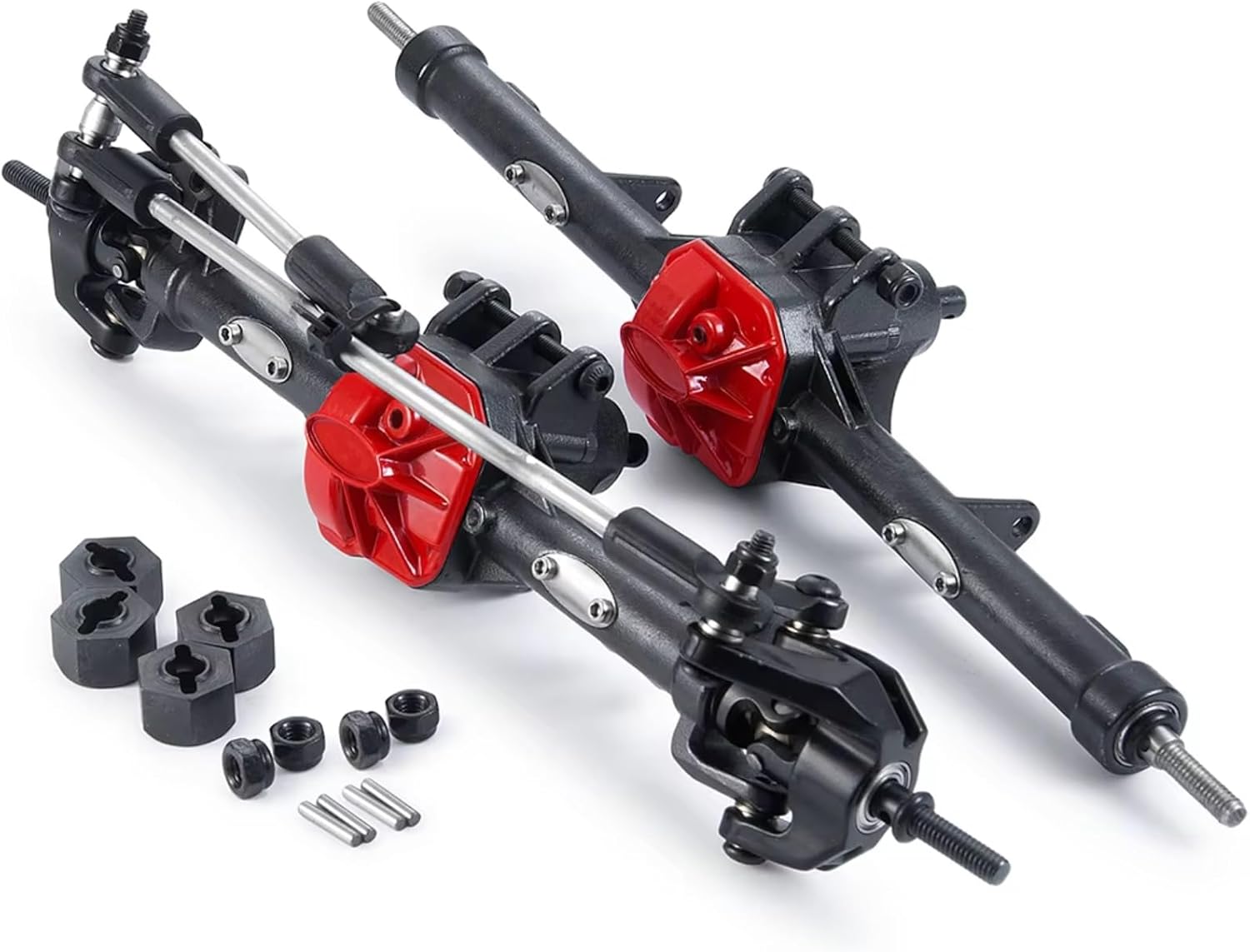 for Axial for SCX10 II for 90047 90046 90059 90060 1/10 Metal Alloy Front Rear Portal Axle RC Crawler Car Upgrade Parts RC Car Parts(1Set)