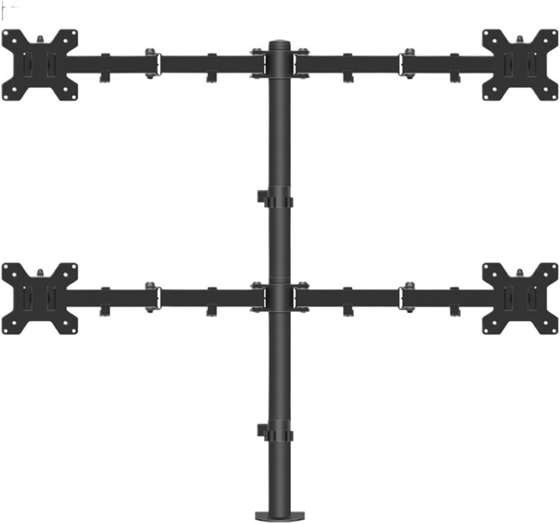 Four-Screen Monitor Stand Hanger Splicing Computer Desktop Upper and Lower Multi-Screen Lift Rotating Base Shelf(Four Screen clamp)