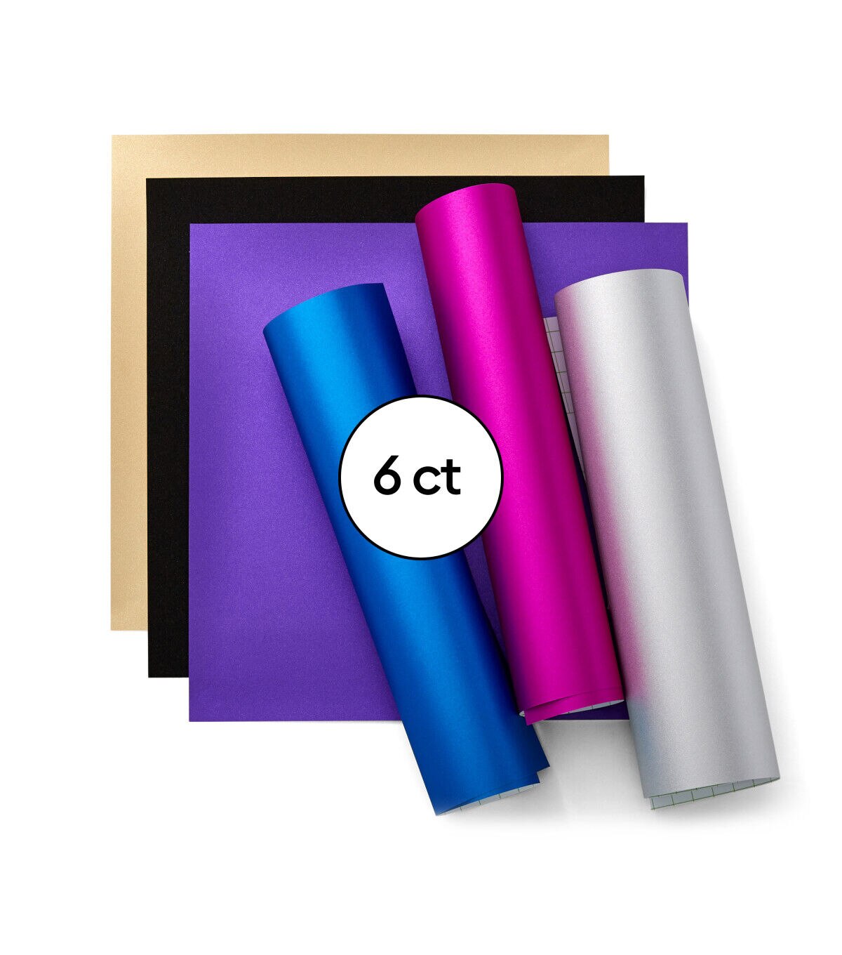 Cricut 12 x 12 Multicolor Shimmer Permanent Vinyl Samplers 6ct