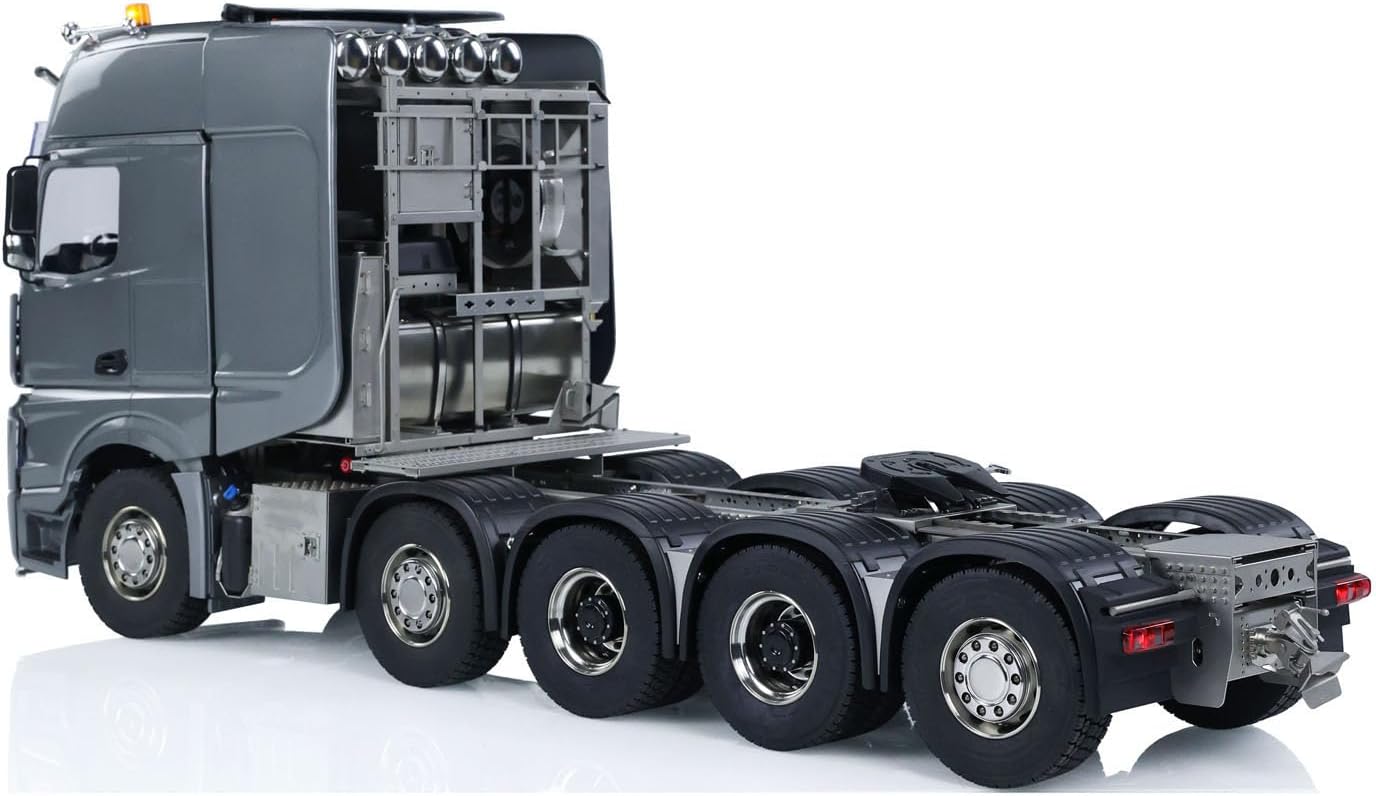 1/14 10x10 Metal Chassis Remote Control Tractor Truck 3363 Lorry 3-Speed Transmission Differential Lock Axles Light Sound System RTR Truck Model Hobby Grade Model