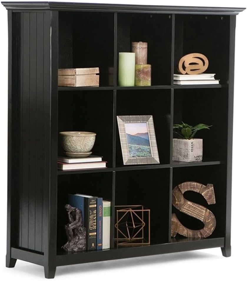 Trent Home Wood Transitional 9 Cube Bookcase and Unit in Black