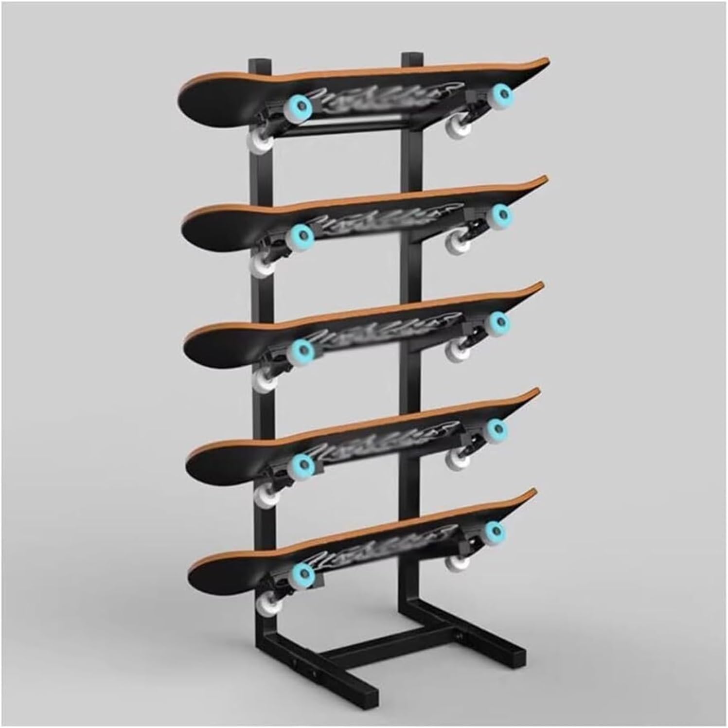 Floor-Standing Skateboard Rack & Organizer - Metal Storage for Skis, Skateboards, Scooters - Durable Sports Mat Holder, Space-Saving Solution for All Ages