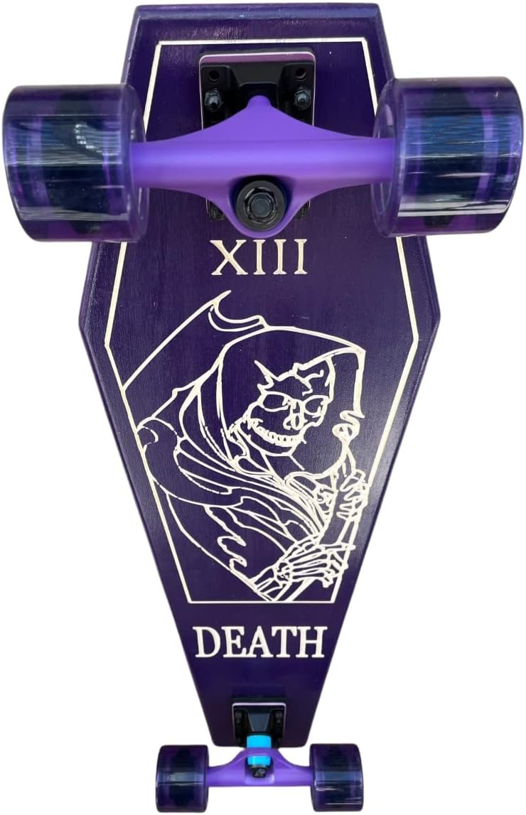 Coffin Death Tarot Purple Skateboard | Longboard | 30x9 | Coffin Croozer