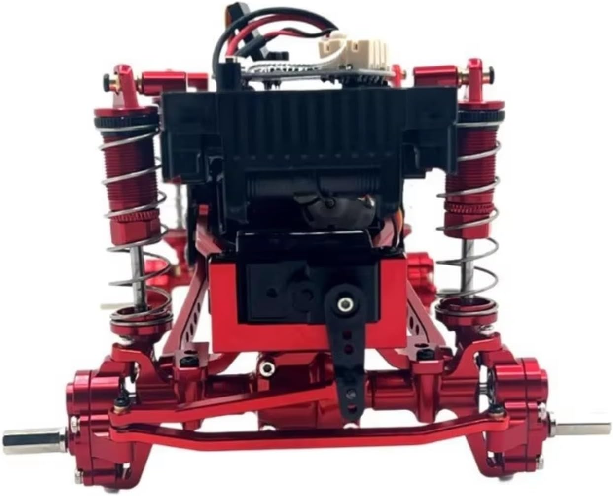 For WPL B16 B36 1/16 Metal Front Middle Rear Portal Bridge Axle Differential Assembly Rc Car Tracked Vehicles Accessories Use RC Car Upgrade Part(Red)