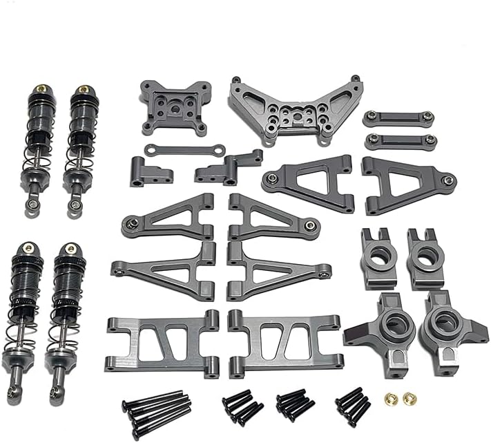 for MJX 1/14 14301 14302 14303 RC car Accessories Metal Shock absor Swing arm Steering Cup Upgrade Parts Accessories(Titanium)