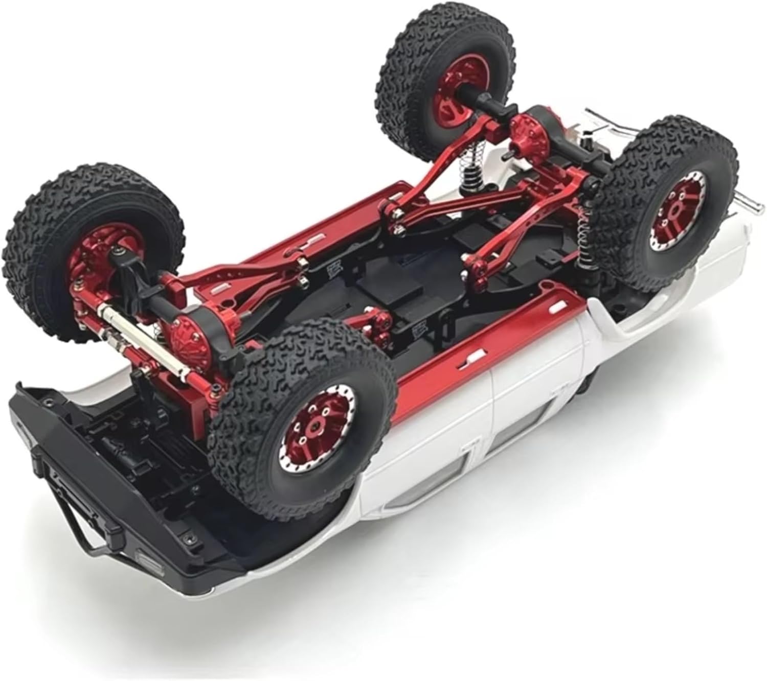 Rc Components For WPL C64 1/16 Metal Upgrade Wheel Hub Tire Axle Shock Absorber Bracket Foot Pedal Servo Pull Rod For Seat Set RC Car Spare Parts(Red)