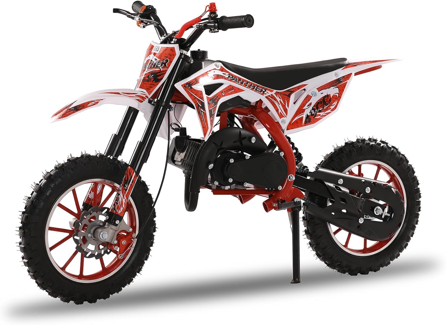 Dirt Bike for Kids & Adults,50cc 2-Stroke Gas Motorcycle,Pocket Rocket Motor-Bike Off Road Gas Power Mini Pocket with Front Rear Disc Brakes,Mini Dirt Scooter Bike Max Speed 40KM/H Red