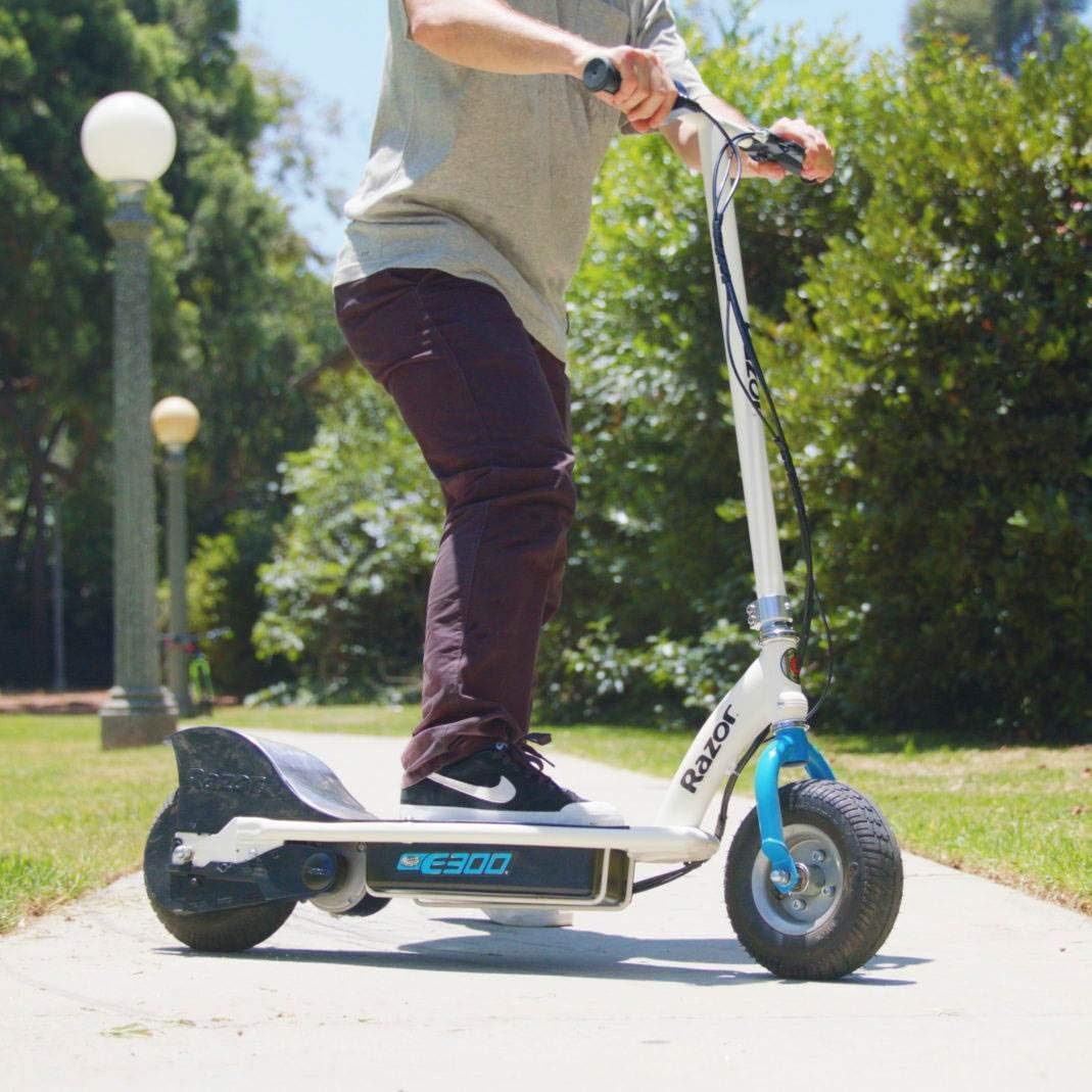 Razor E300 Electric Scooter - White/Blue, One Size