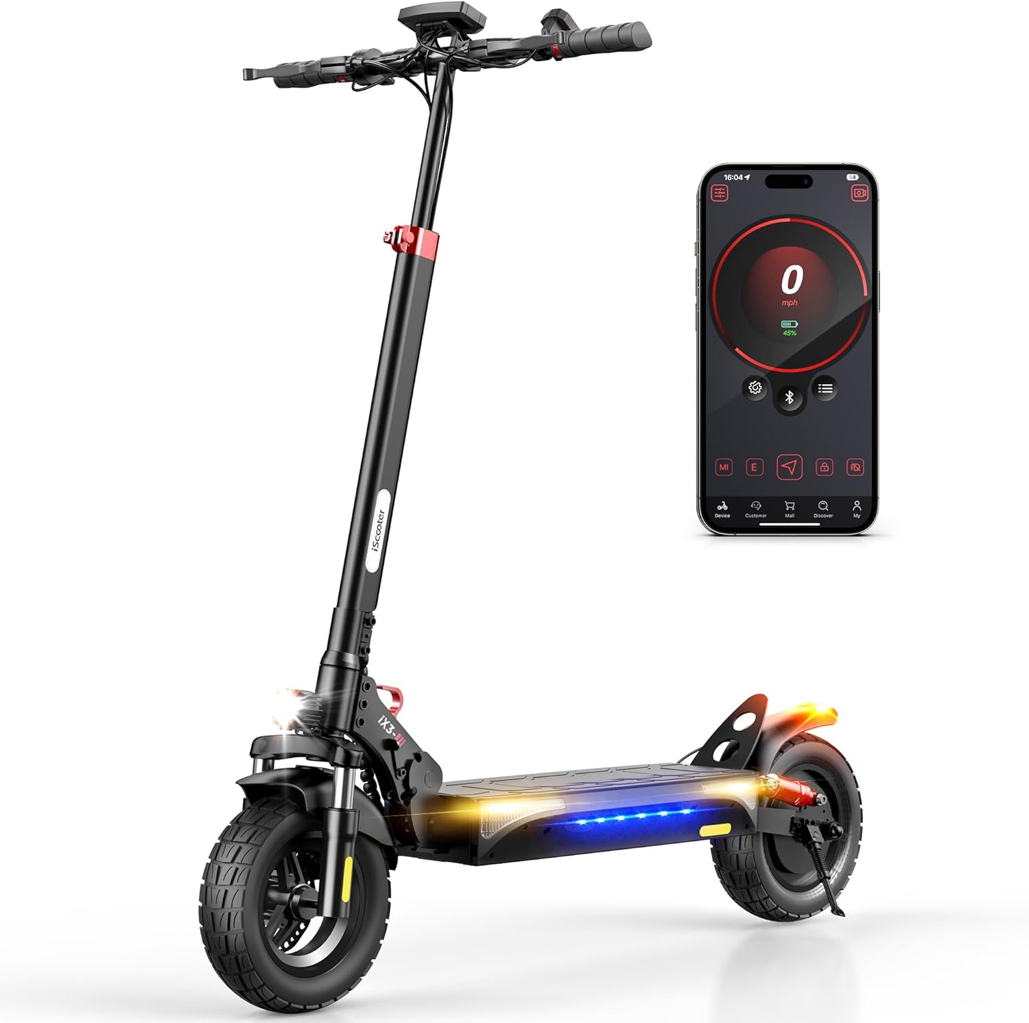 iScooter Electric Scooter, 800W Motor E-Scooter Up to 25/28 Miles Range, Top Speed 25/28 MPH,10