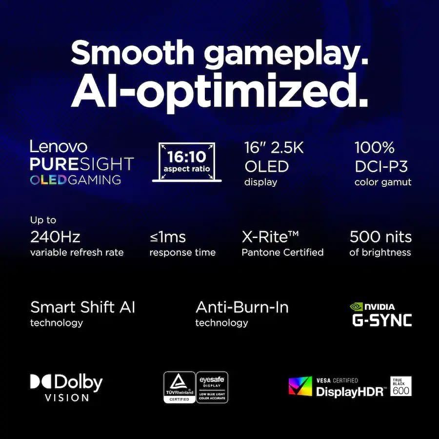 Lenovo Legion Pro 7i Gaming Laptop - Intel Core Ultra 9 275HX, NVIDIA GeForce RTX 5070, 64 GB DDR5, 4 TB SSD, 16