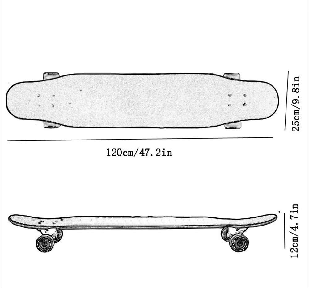 47-inch Flash Wheel Dance Board, Beginner Professional Skateboard, Longboard, Adult 4 Wheel Skateboard (Color : C)