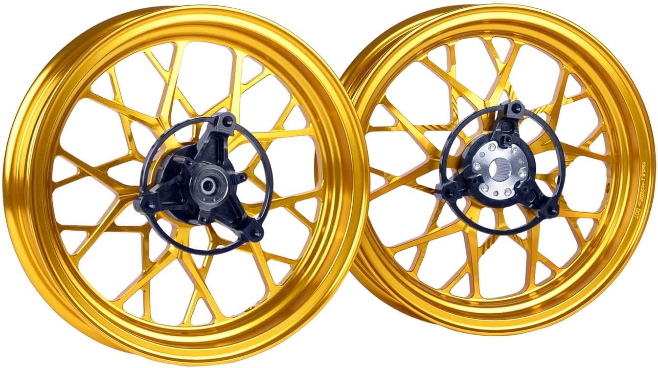 MOS Forged Aluminum Alloy Rims Wheels compatible with Yamaha NMAX 155 2020-2025 (Gold)