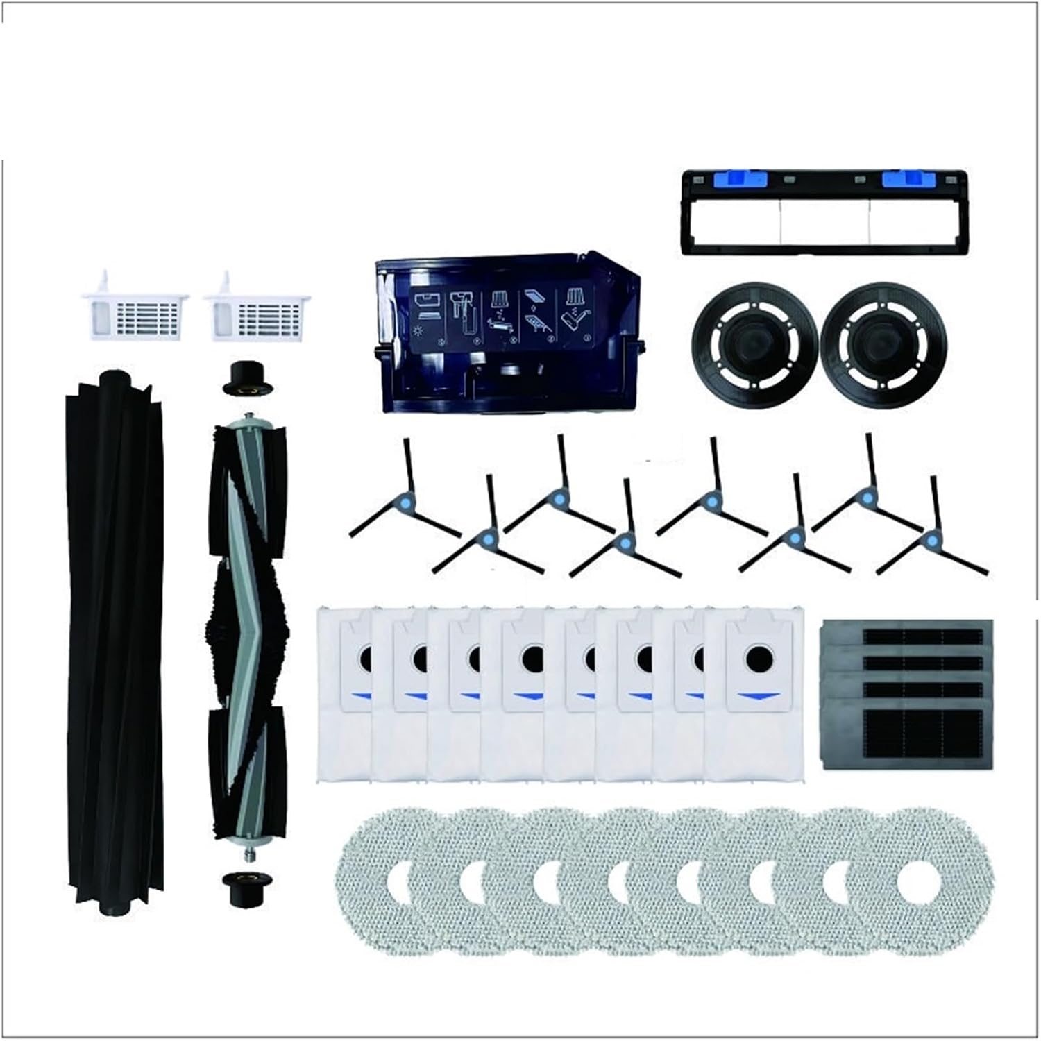 rqhdd Vacuum Attachment Compatible with Ecovacs Deebot X2 Omni/ X2 Pro Robot Vacuum Cleaner Accessories Dust Bag Hepa Filter Main Brush Mop Holder Dustbin Parts(36PCS)