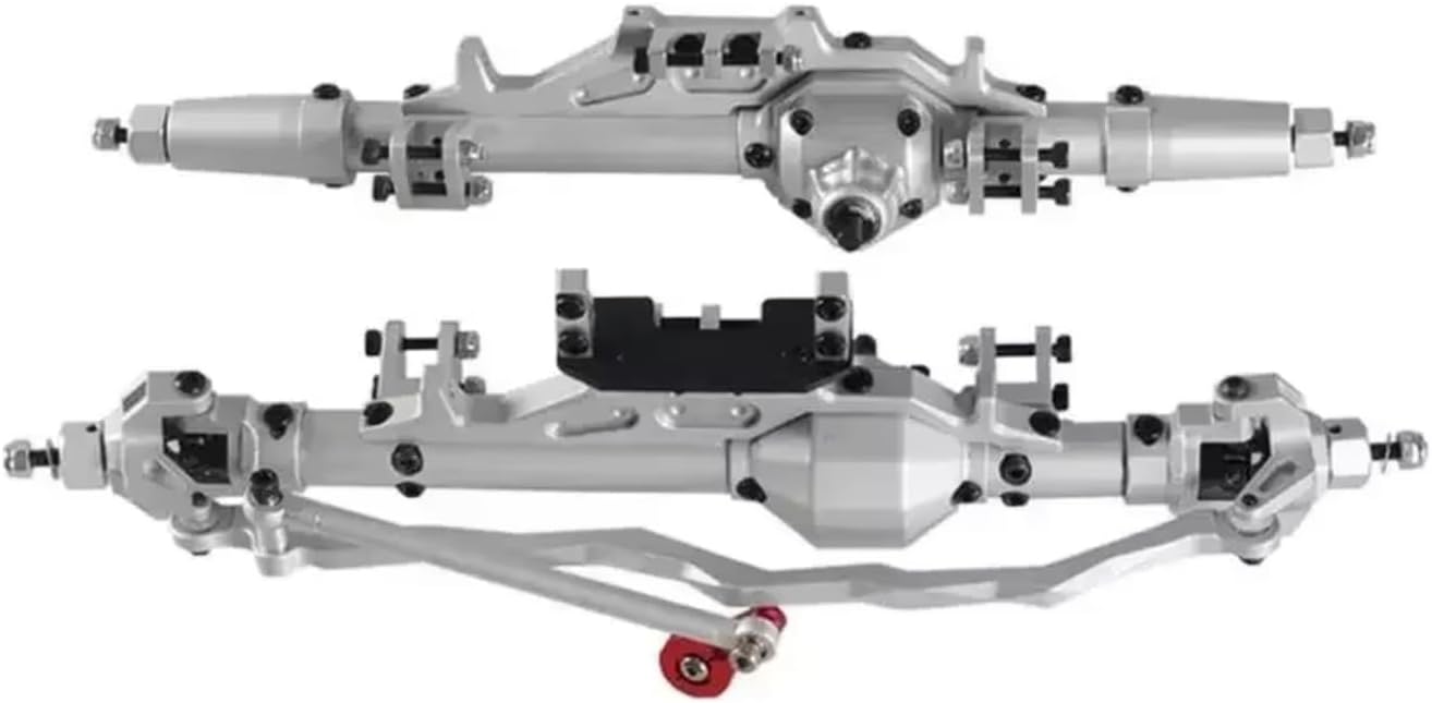 RC Car Parts Compatible with Axial for Wraith for Rock 90018 90045 RR10 90048 90053 1/10 RC Car Parts Aluminum Alloy Front Rear Axle(Silver)