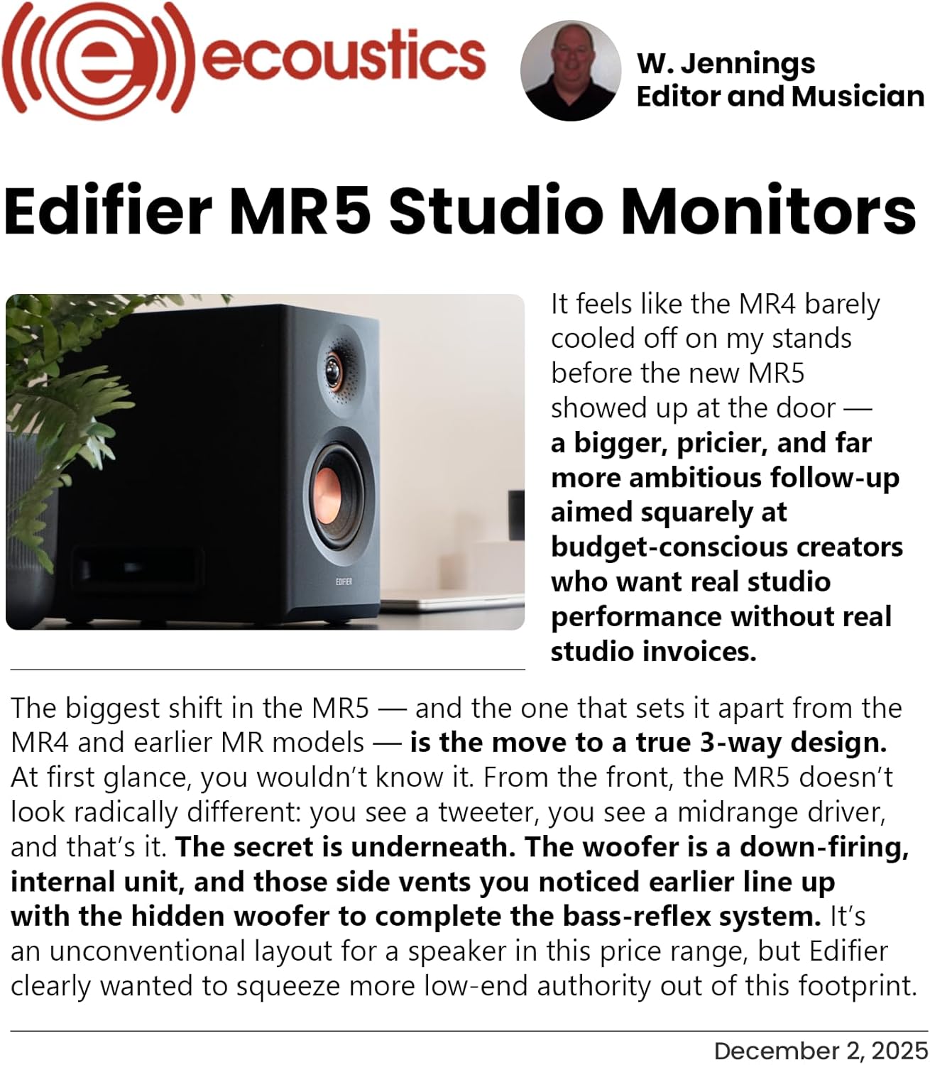 Edifier MR5 2.0 Studio Monitor Bookshelf Speakers