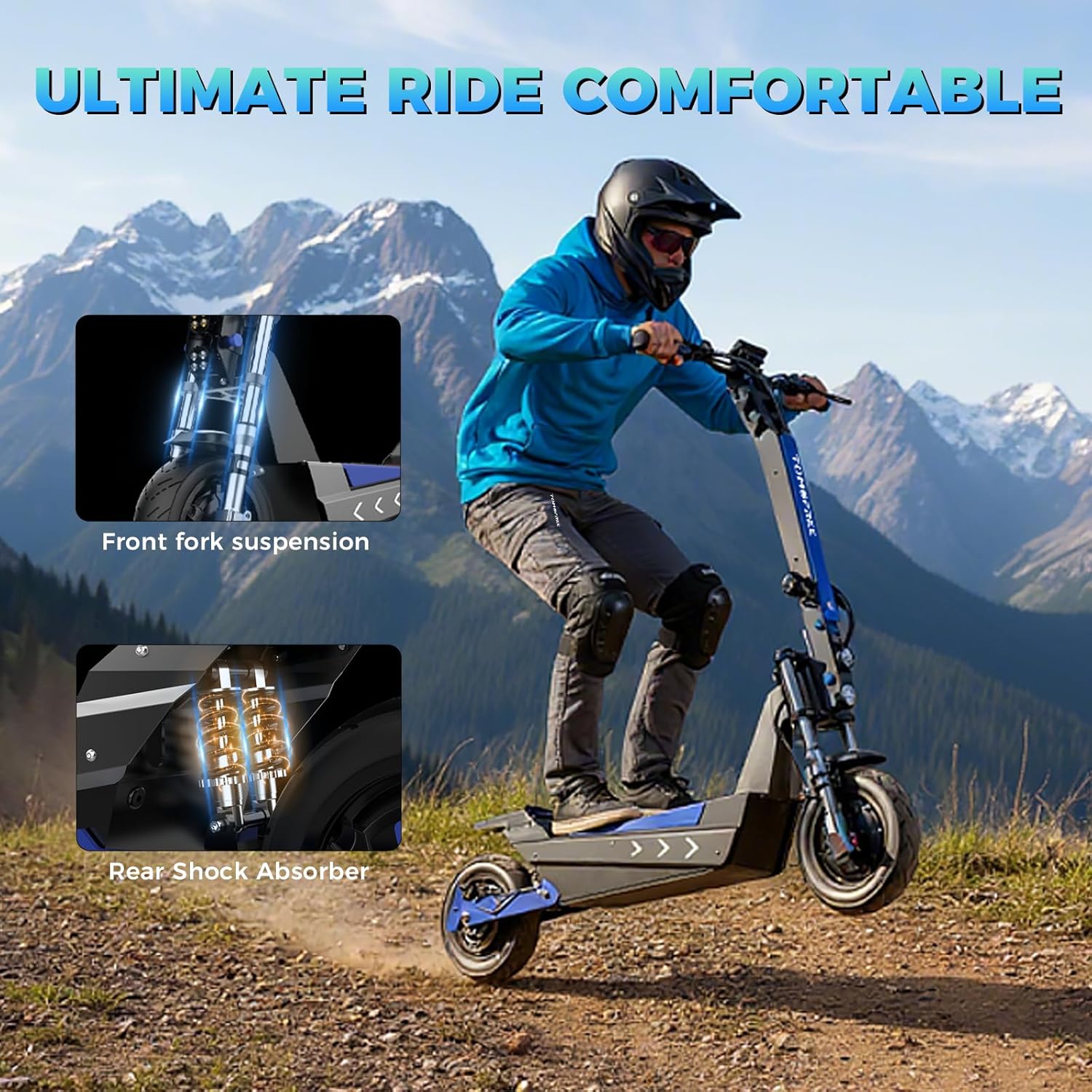 L7 6000W Dual Motor Escooter Adult, Max 50 MPH/45Miles, 60V 35Ah Large Battery, Full Suspension, Hydraulic Brakes, 11