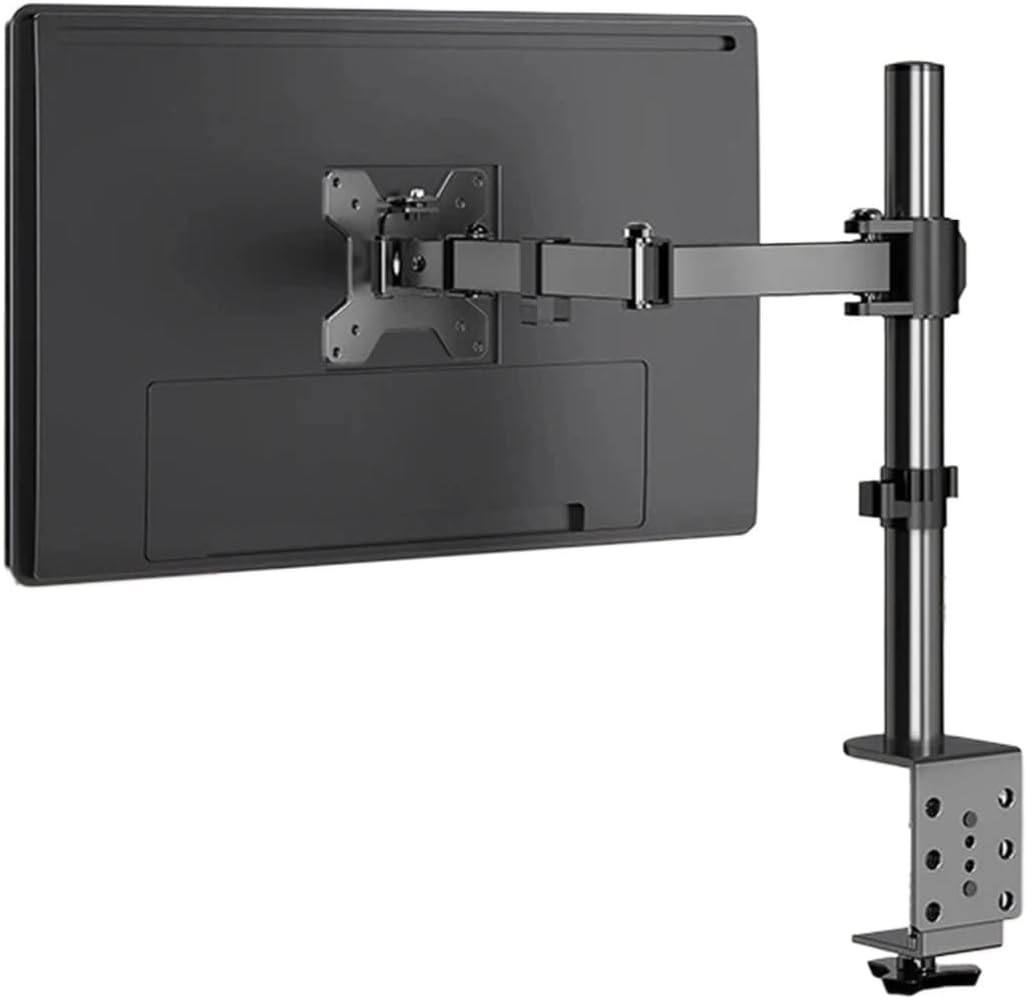 14-27 inch screen single arm monitor stand, articulated, height adjustable, sturdy structure,