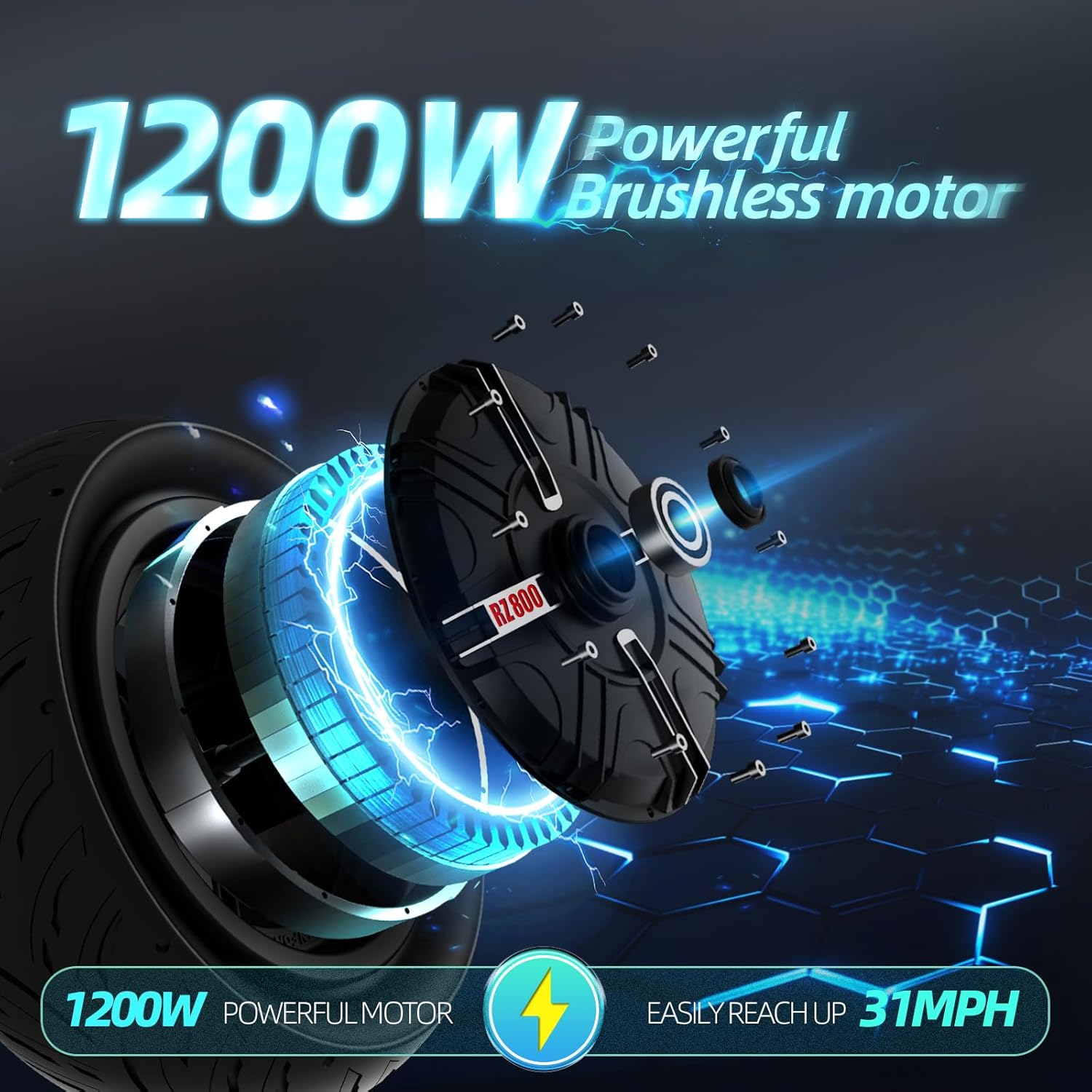 Electric Scooter, Up to 25/31MPH, 25-50 Miles Long Range, 1000W/1200W/1600W*2 Off Road Motor, Dual Disc Brakes with EABS, Damping Adjustable Full Suspensions Adults E-Scooter with APP