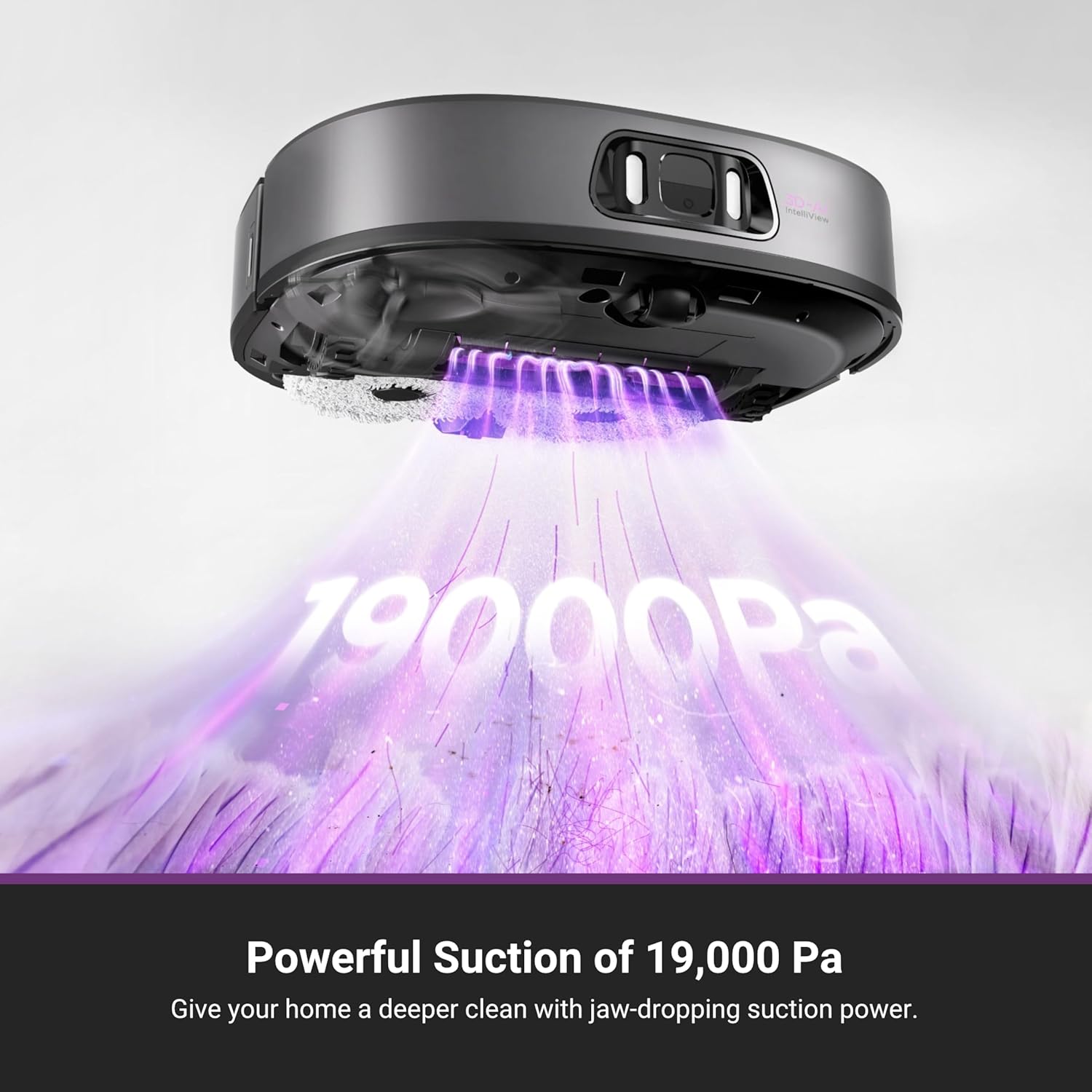 Eureka J15 Ultra Self Emptying Robot Vacuum, 19,000 Pa Suction, Flex-Arm Design, 167℉ Water Washing & 131°F Air Drying, AI Obstacle Avoidance, Black