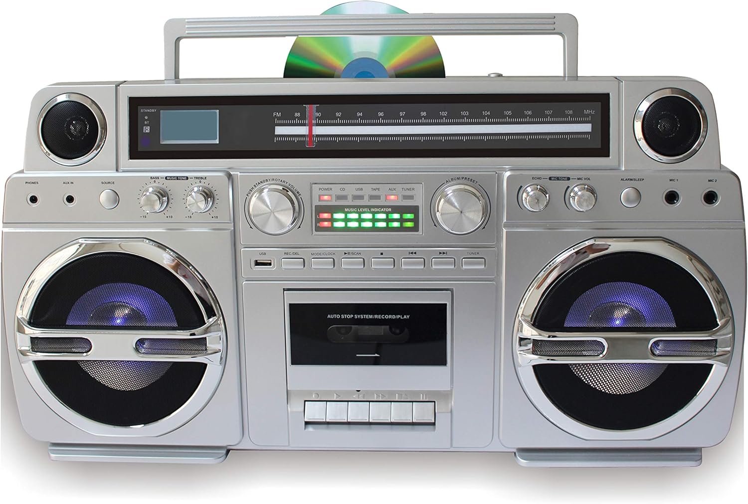 TechPlay Monster Pro 1980S-Style Boom Box CD Player