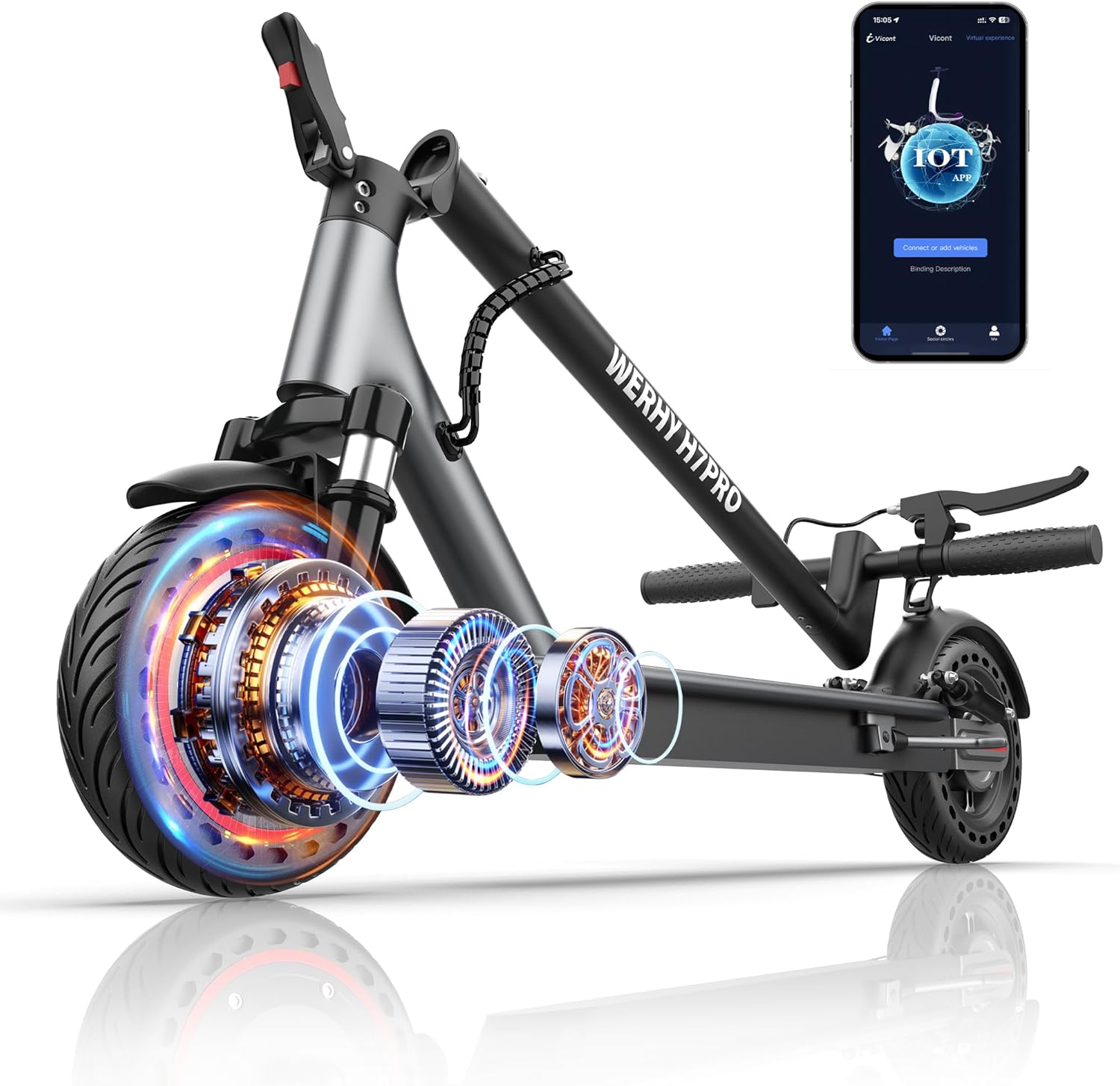 Electric Scooter, Powerful 500/350W Motor, 10