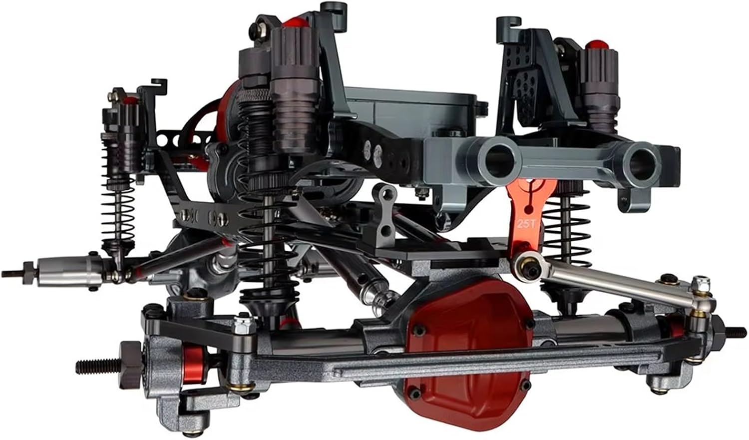 Compatible with Axial for SCX10 1/10 RC Track Car Upgrade Parts Front and Rear Metal Axle CNC with Connectors Servo Arm RC Car Parts(1set)