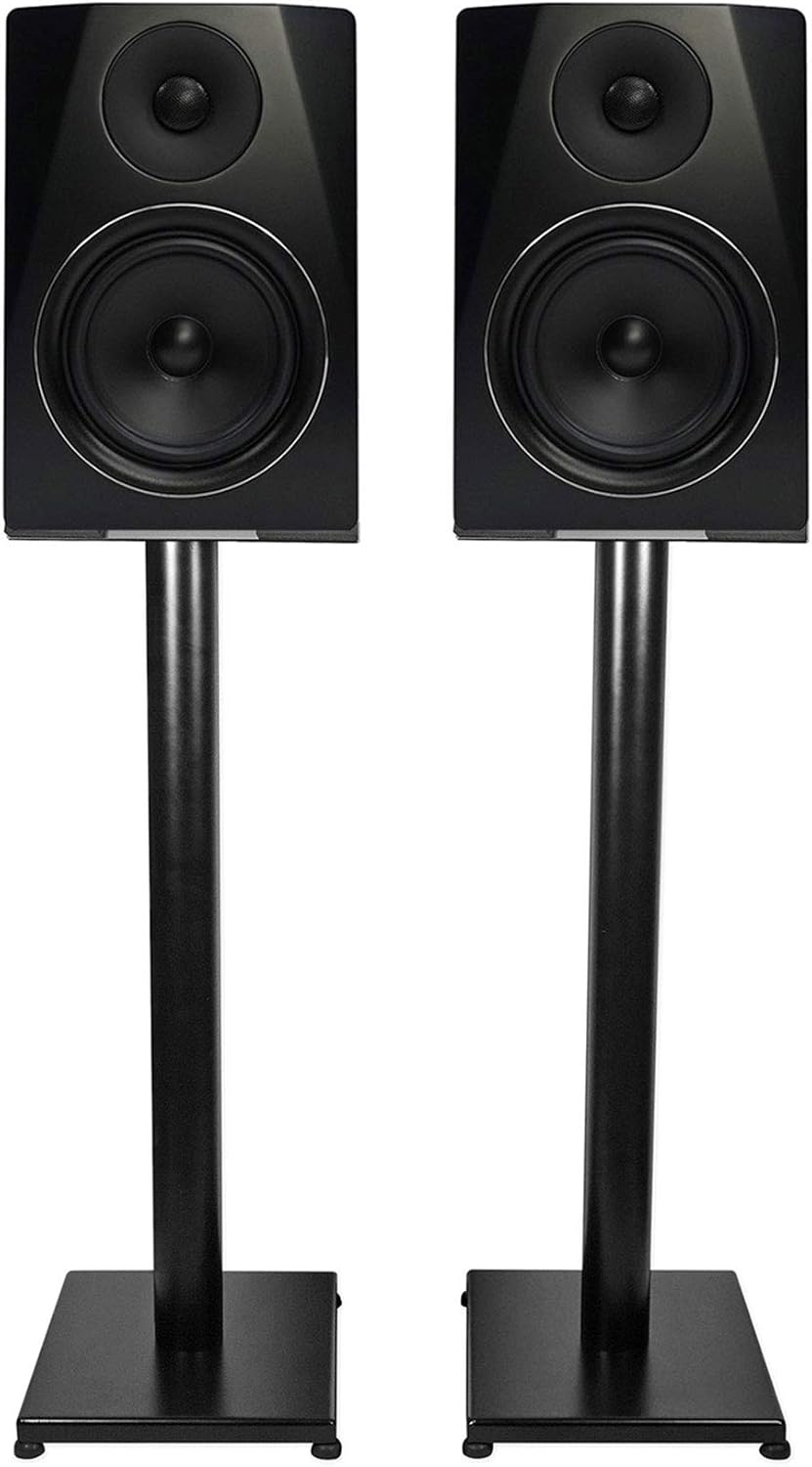 Rockville APM6B Bundle: Pair 6.5-in 2-Way 350-Watt Peak/175-Watt RMS Powered USB Studio Monitors, (2) RS29B 29-in Steel Speaker Stands, 4-Items