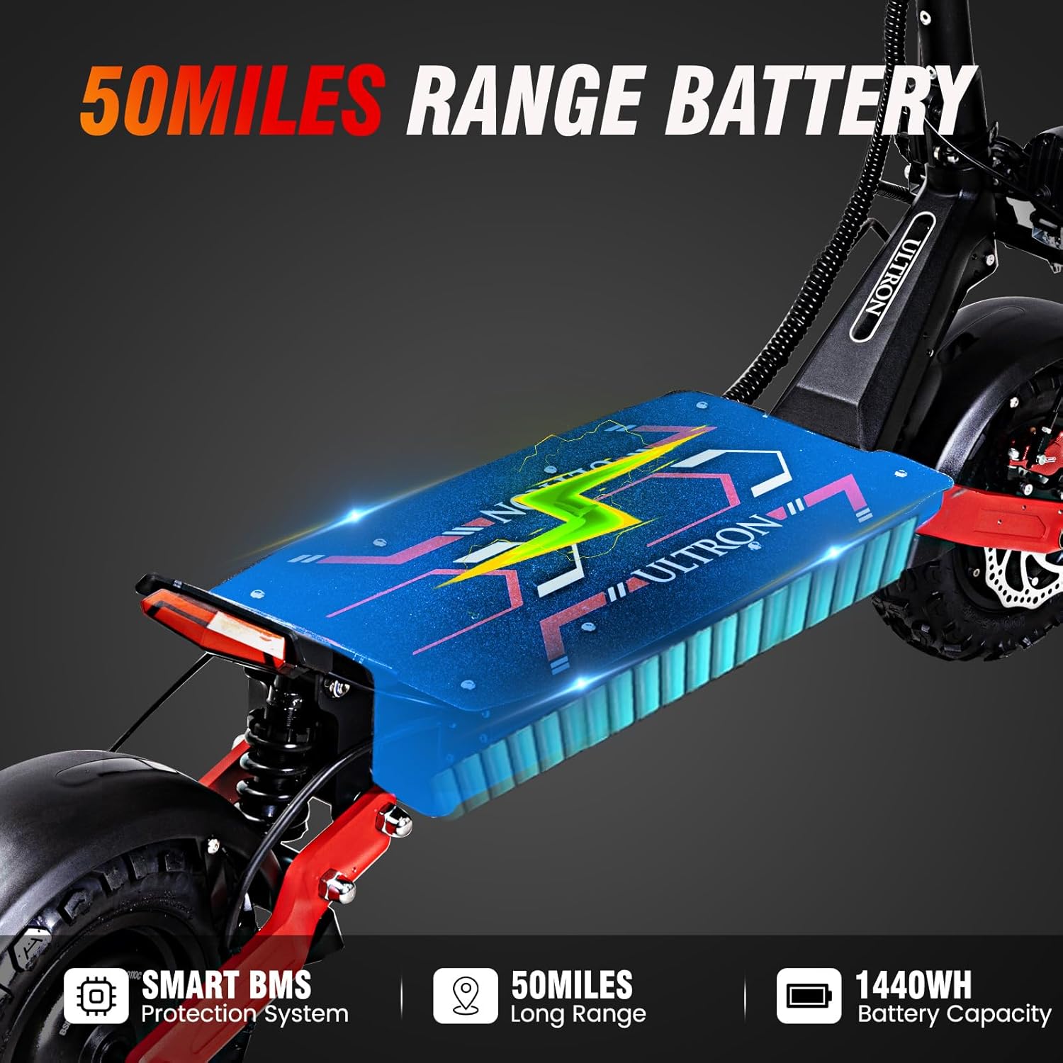 Electric Scooter with Seat for Adults, 60V 6000W Electric Scooters Adult 52mph with 1440WH Battery, Up to 50Miles Long Range, Dual Motor 11