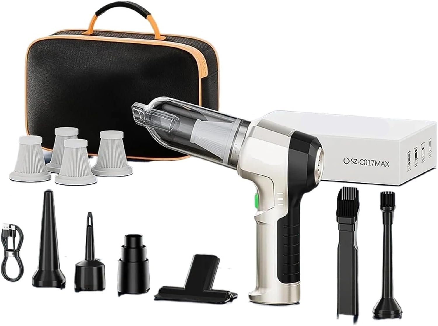 XGEBPQ Car Vacuum Cleaner Mini Portable Vacuum Cleaner Handheld Powerful Wireless Strong Suction Car Cleaner Cleaning Machine(Max 4Hapa Bag)