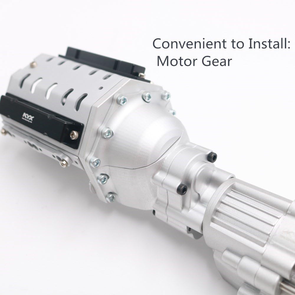 KYX Racing V8 Engine Motor 2 Speed Gearbox + Axle Servo Mount + Modified Battery Tray Set for 1/10 Rc Crawler SCX10 II