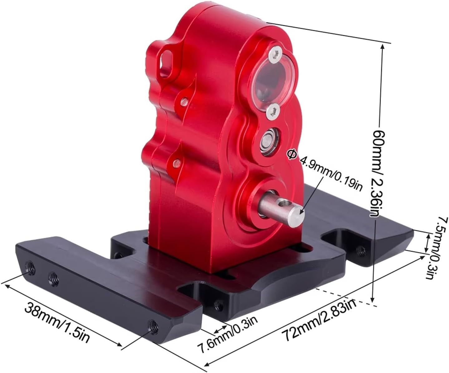 RC Spare Part Compatible with Traxxas for SCX10 for TRX4 for Defender for Axial 1/10 RC Crawler Car Upgrade Parts CNC Aluminum Alloy Vertical Gear Box(Red)