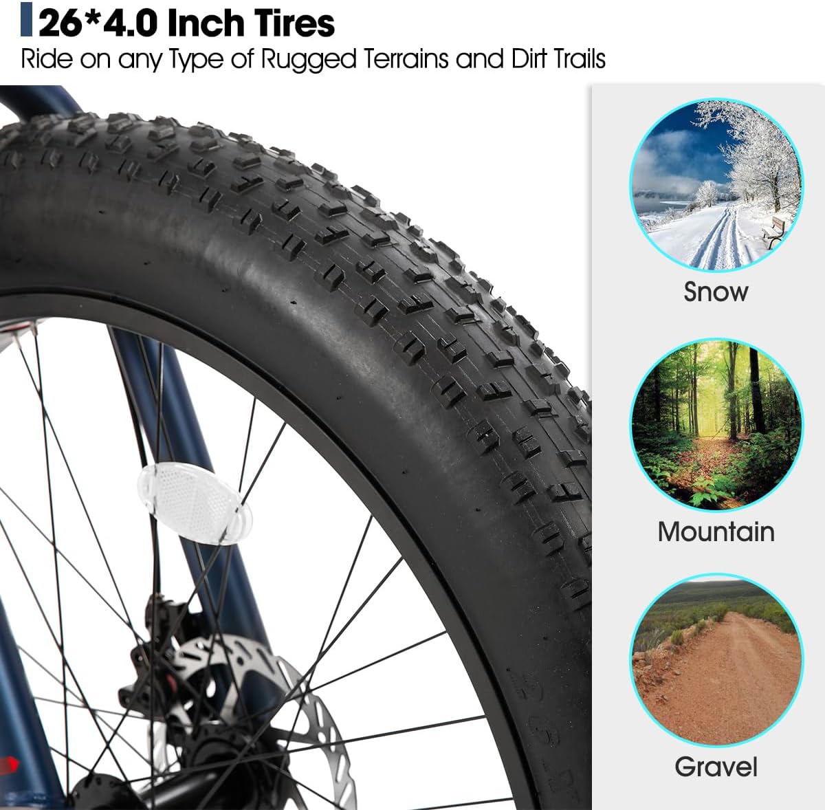 Hiland 20 Inch Kids' Bicycles Fat Tire Mountain Bike for Boys and Girls Age 5 + Years, Shimano 7-Speed, Dual-Disc Brake,Kids Beach and Snow Bicycle