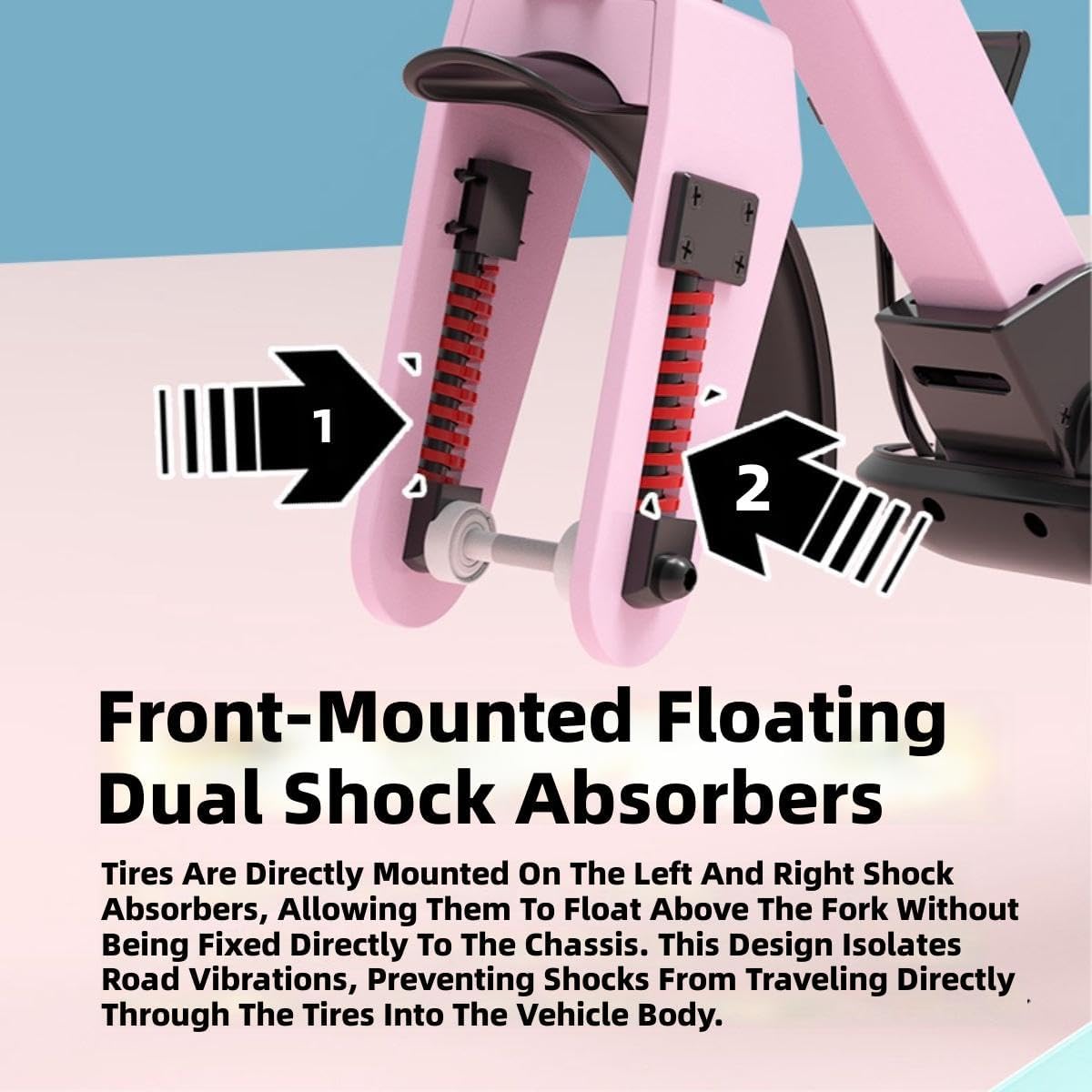 Big Wheels Kick Scooter, Folding Scooter for Ages 6, Lightweight Foldable Design, Adjustable Handlebars, Shock Absorption (Black, L105xW14.5cm, H:86-113cm)