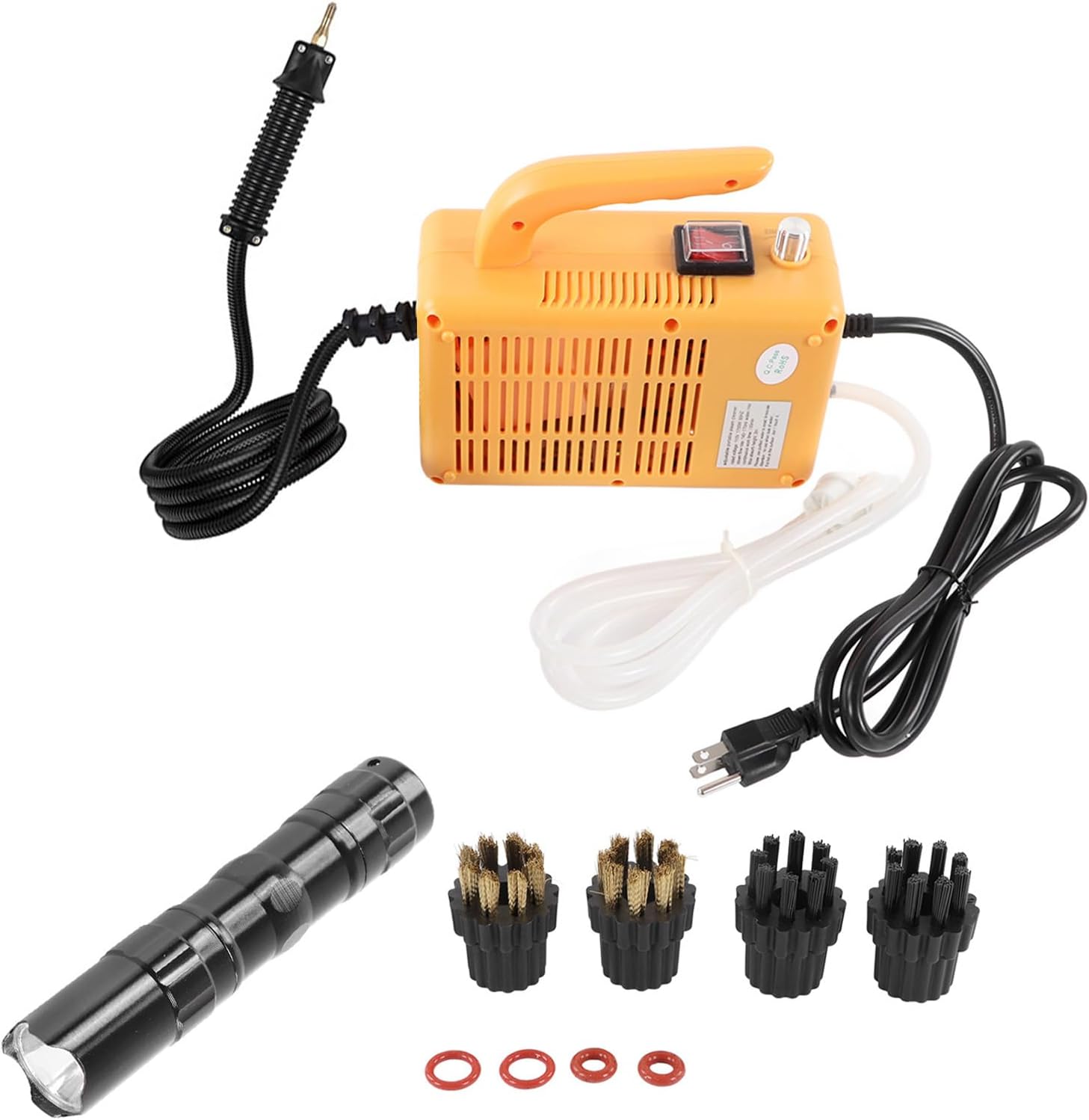 1700W High Pressure Steam Cleaner with Flashlight Extension Tube Handheld Steam Cleaning Machine for Removal of and Dust Multi Protection (US Plug 110V)