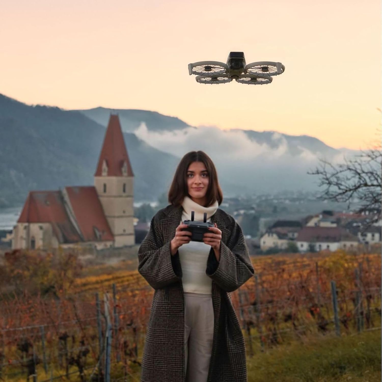 DJI Flip With RC 2 Screen Remote controller, Bundle with 128GB Micro SD Card& Propeller Guard Ring& Strobe Light - Drone With 4K UHD Camera for Adults, Under 249g, Palm Takeoff, 31-Min Flight Time