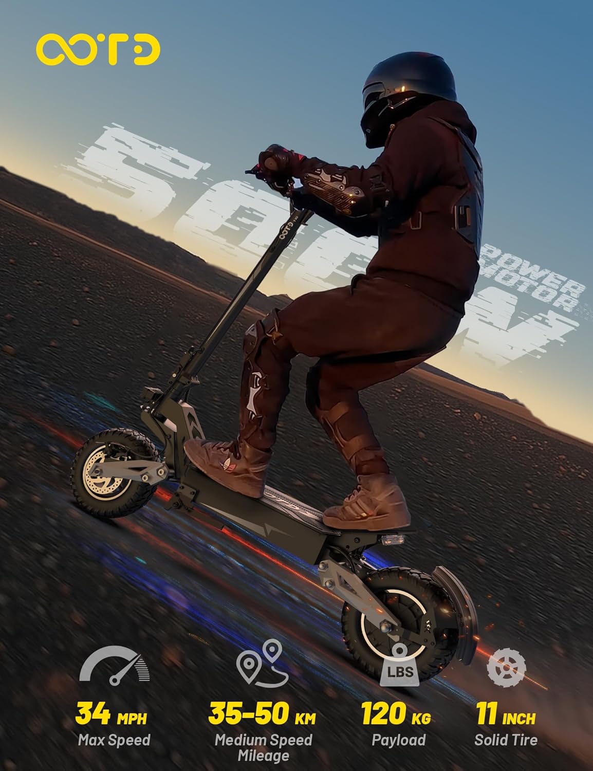 OOTD T10 Electric Scooter for Adults, 900W Peak Motor 34 MPH Max Speed & 48V 13.5AH Battery Up to 31 Miles Range, 11 Inch All-Terrain Tires Folding E Scooter with Dual Suspension & HD LCD Display