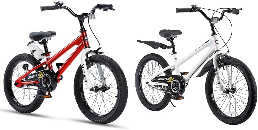 Royalbaby Kids Bikes Freestyle BMX 18 Inch Red and 20 Inch Wheel Bicycle Teens BMX White