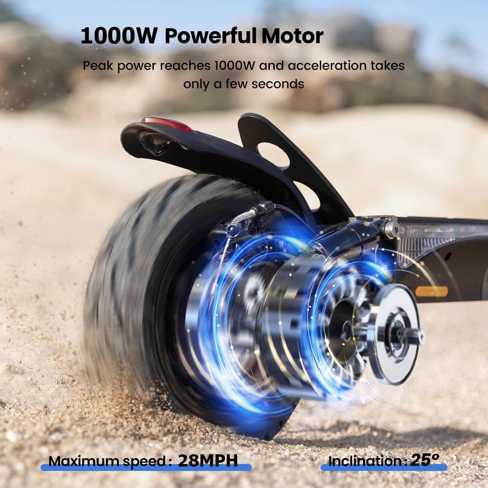 Electric Scooter for Adults, 28/25MPH Speed, 28/25Mile Range, 1000/750W Powerful Motor, 10/9.3