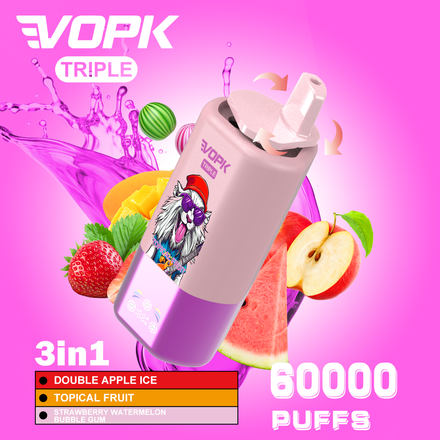 VOPK TRIPE 60K 3 in 1 (10pcs) - MYEU VAPES