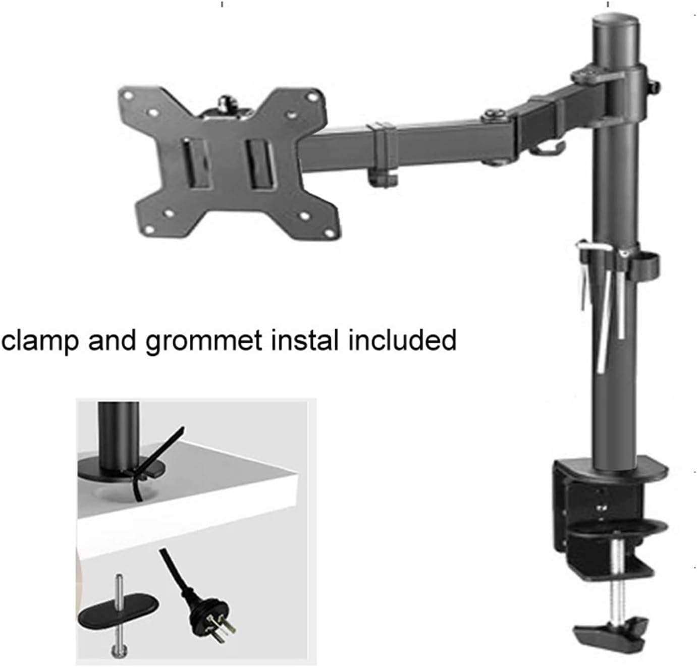 M051 Clamp Grommet Base Full Motion 360 Degree Rotation Single Computer 10