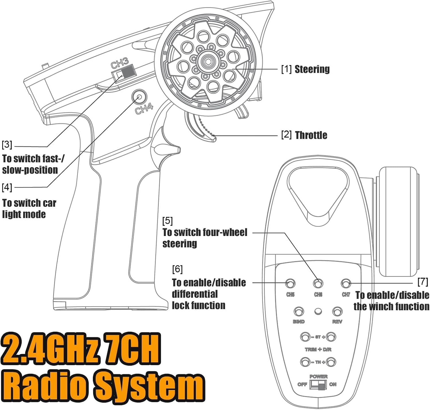 FMS 1/12 HMMWV H1 RC Crawler, 2/4WD Switch Off-Road RC Model Car, Remote Control Cars with 2 Speed Transmission, 20pcs LED Lights for Adults, RS (Yellow)
