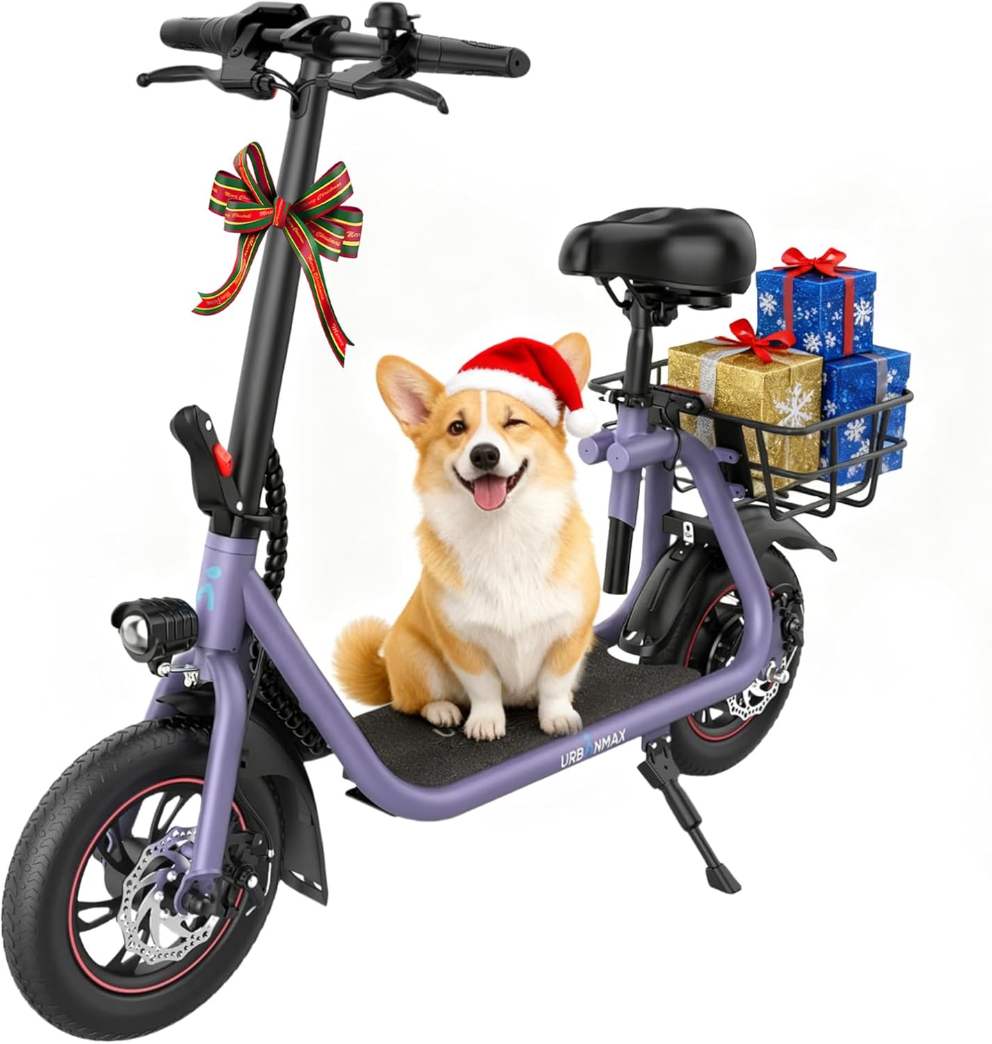 Urbanmax C1 Electric Scooter for Adults & Teens,20 Miles Range, 265 Lbs,Top Speed 16MPH, Wide Anti-Slip Deck for Commute, Groceries, Pets, Foldable Commuter Escooter with Seat and Basket