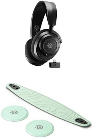 Bundle of SteelSeries Arctis Nova 7 Wireless Multi-Platform Gaming Headset – Black + SteelSeries Nova Booster Pack - Nylon Headband - Customize with Unique Speaker Plates - Mint